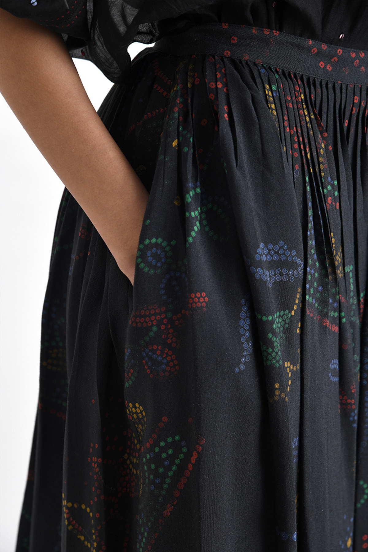 Pella Pleated Black Skirt