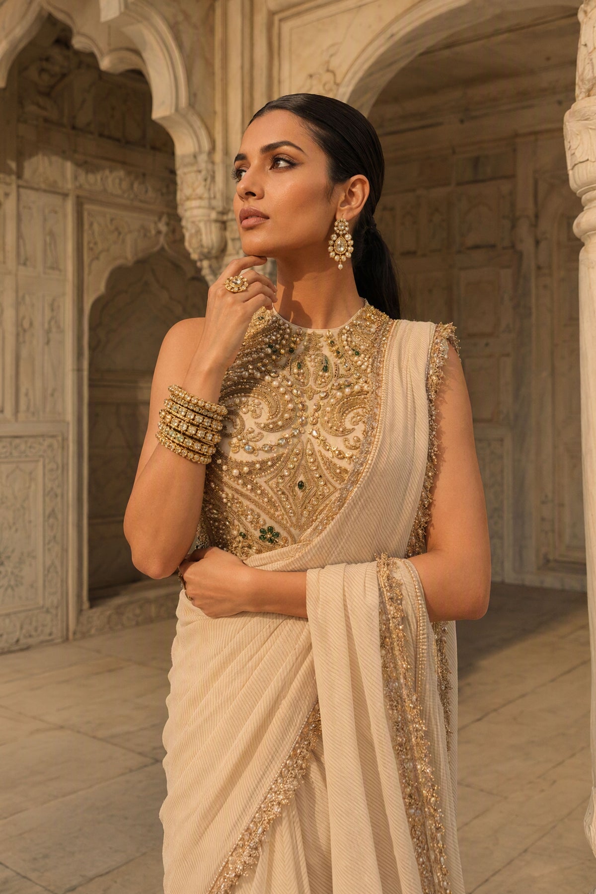 Heera Bag  Draped Saree Set