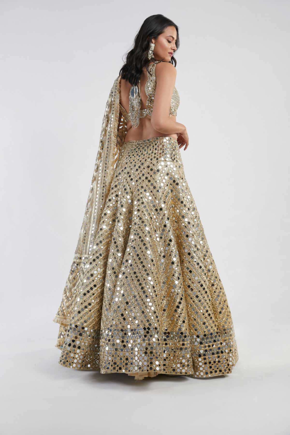 Golden embellished lehenga set
