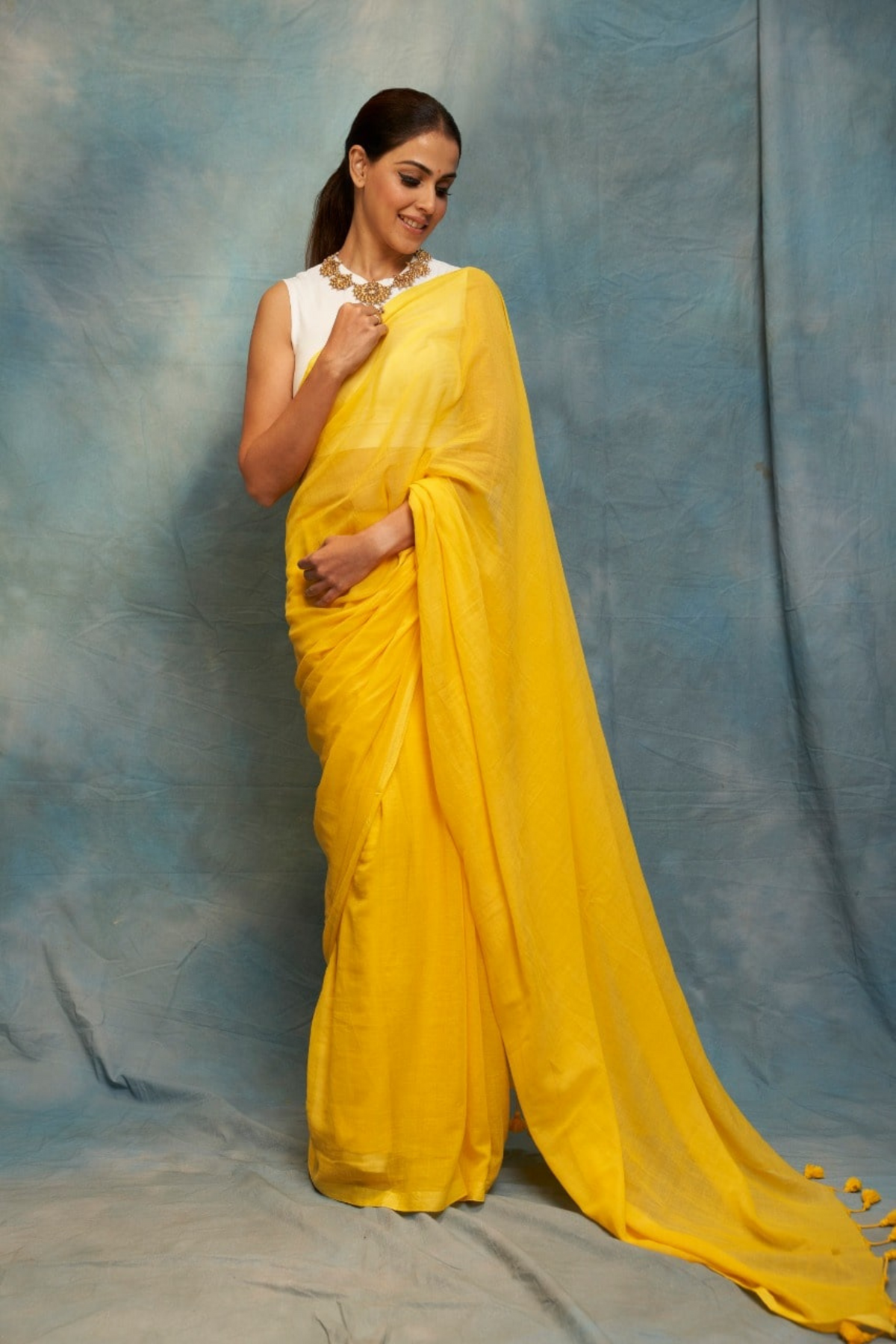 Sunshine Yellow Mul Saree