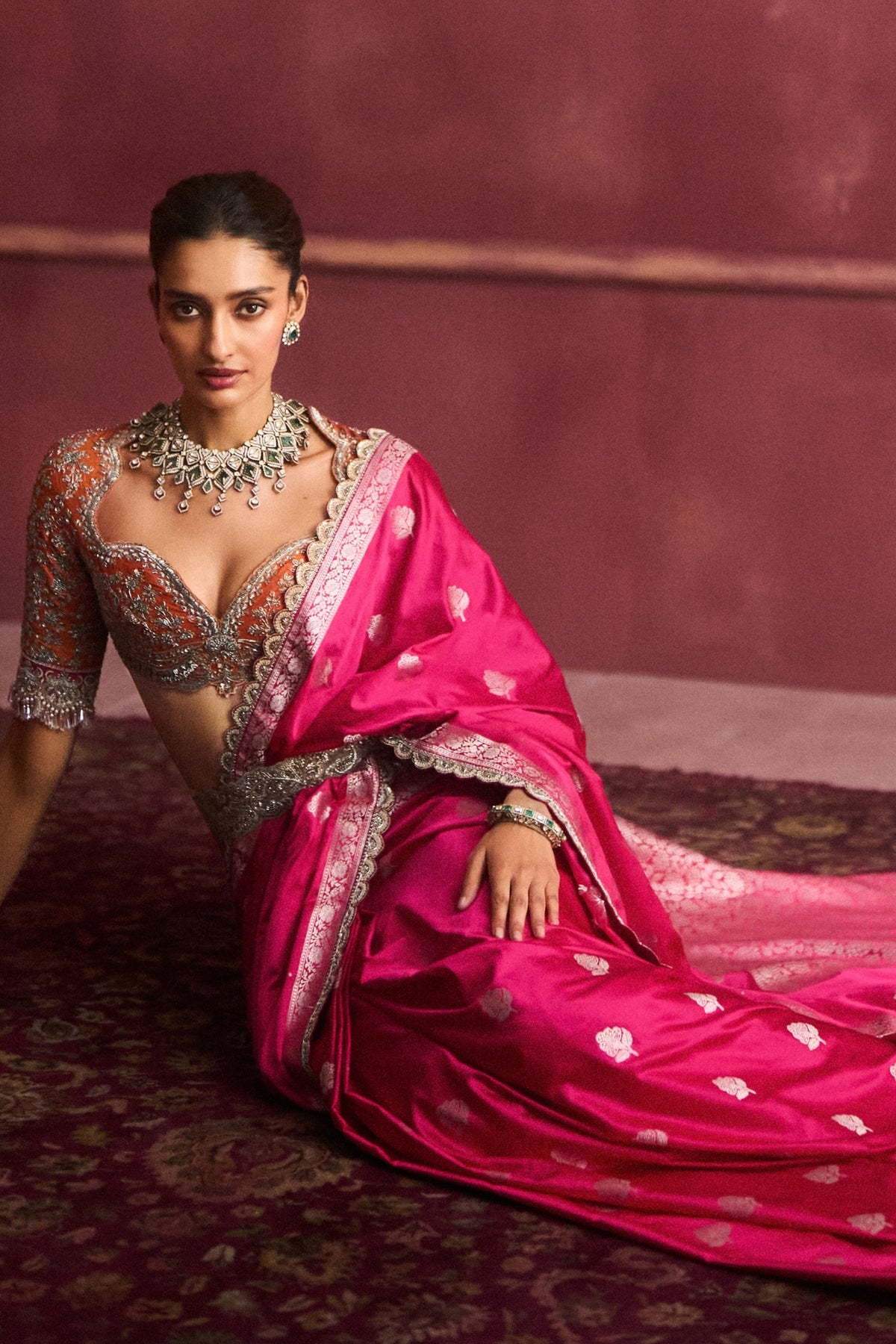 Banarasi Pink Saree Set