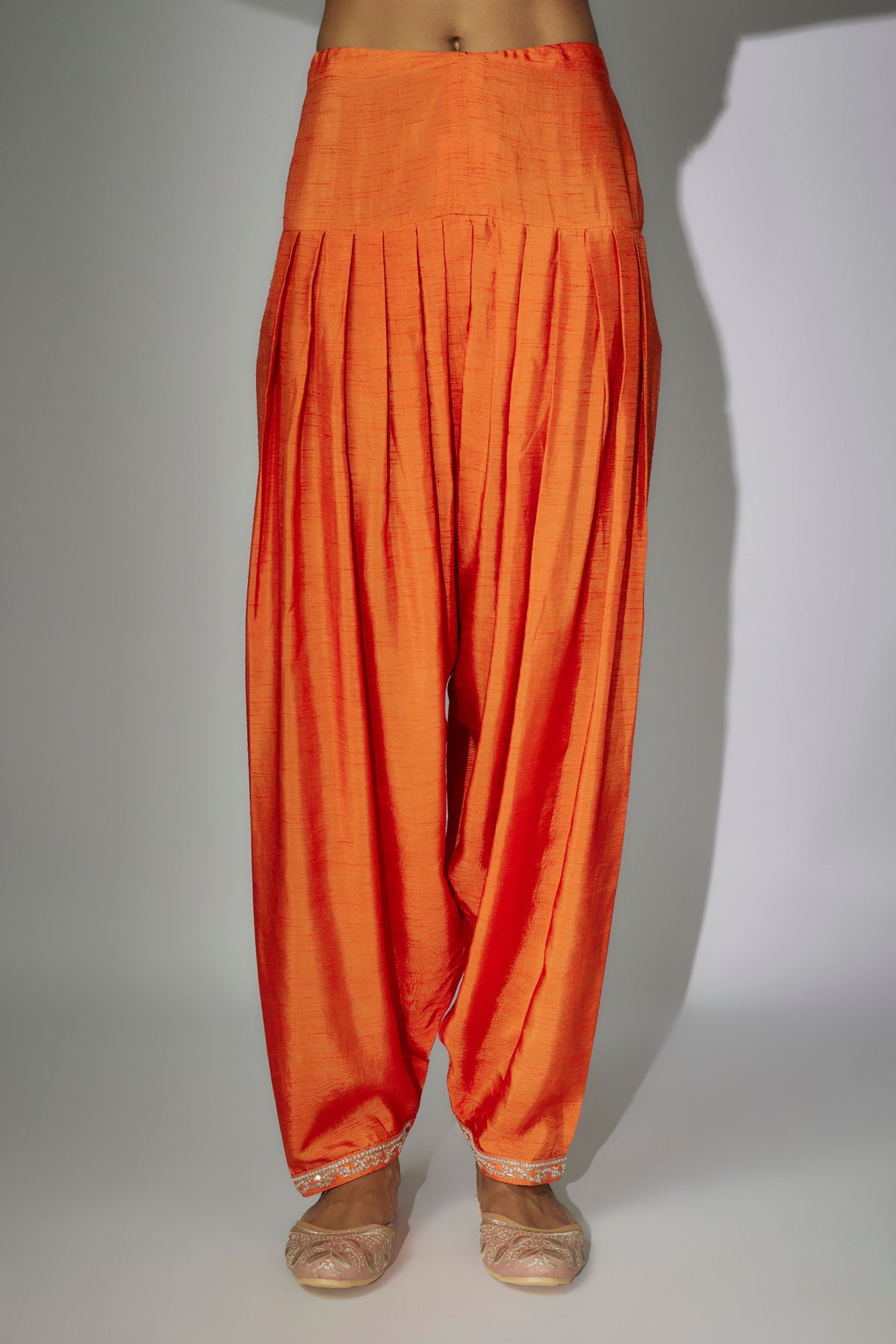 Orange Embroidered Kurta Set