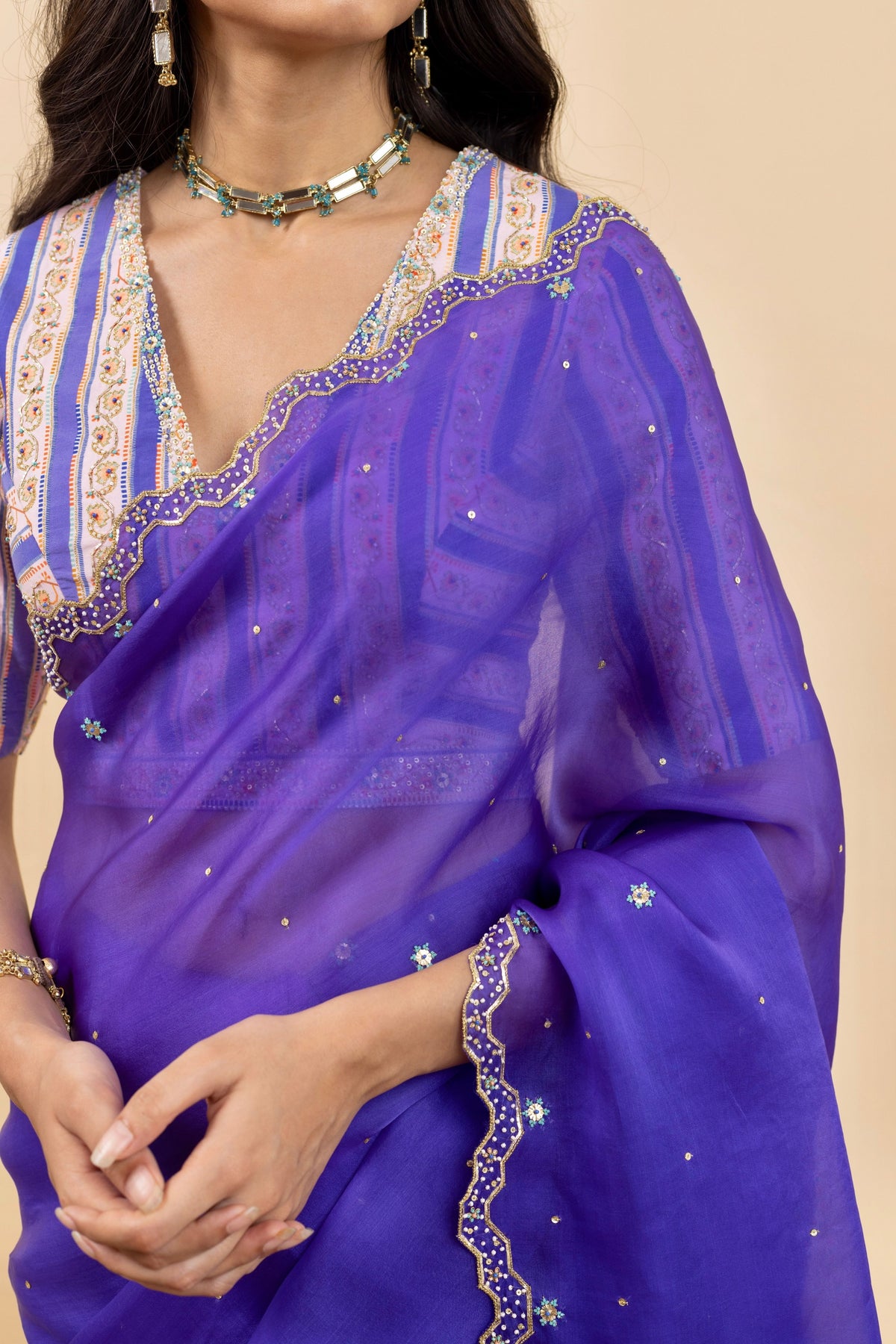 Royal Purple Soha Cutwork Saree