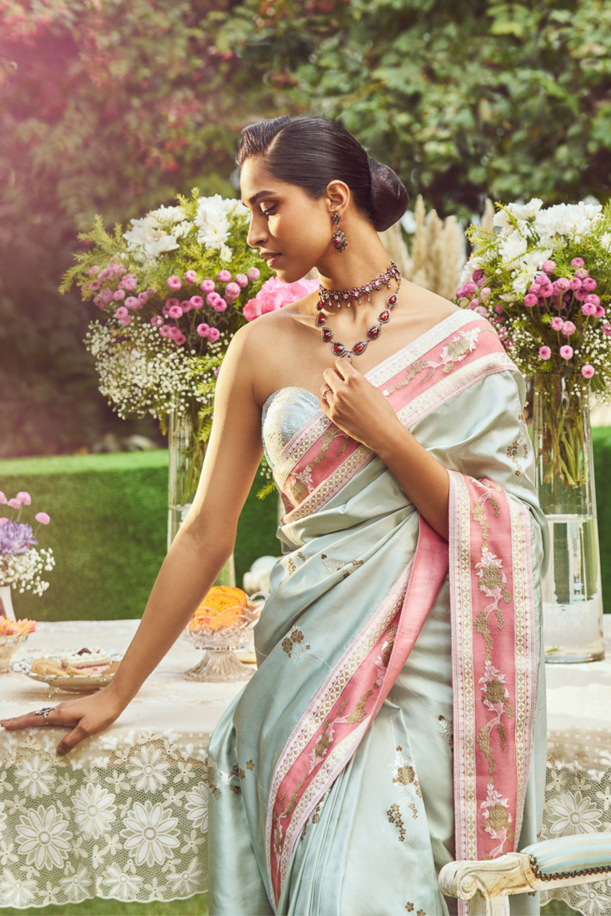 Green Meenakari Zari Handloom Sari