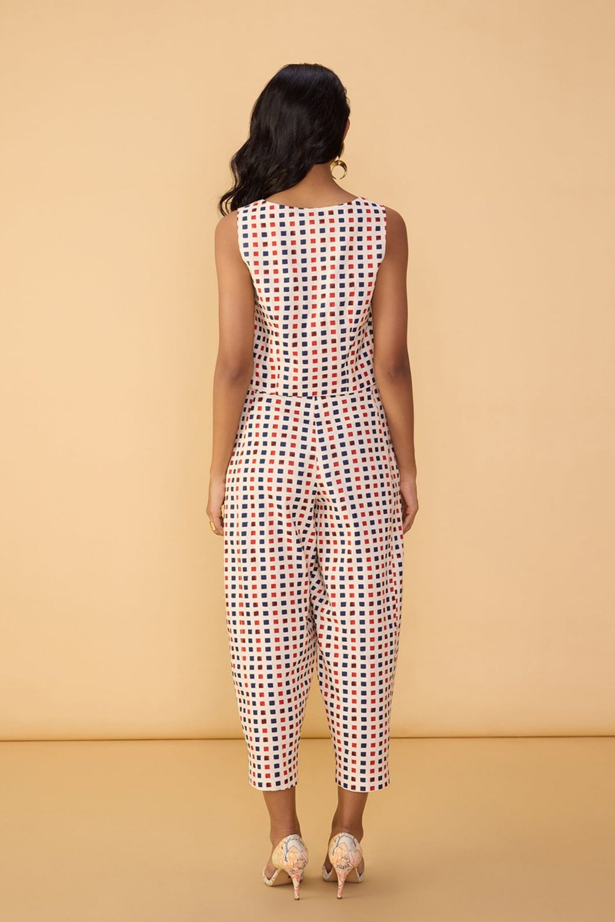 Checkered Print Plunge
