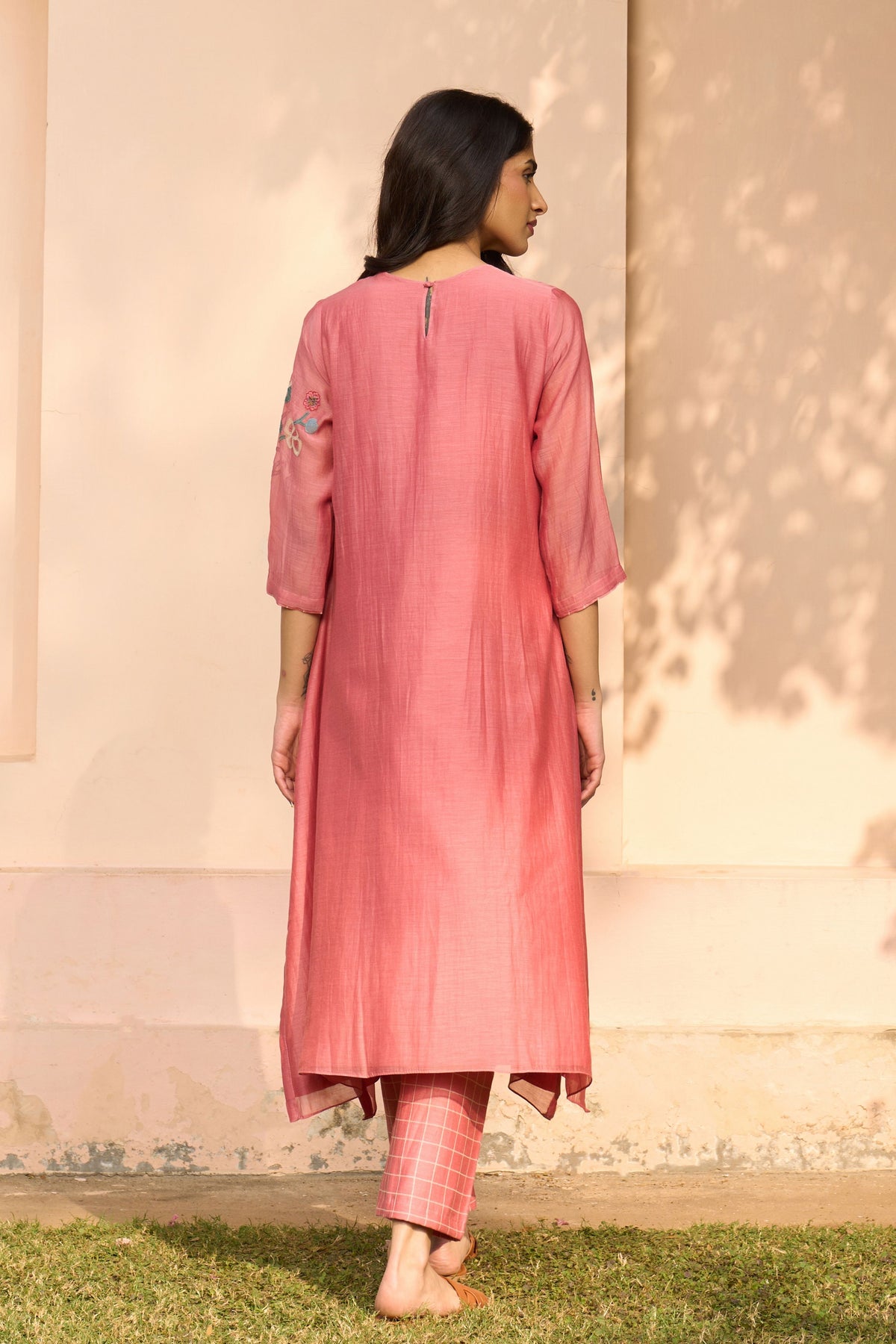 Hibiscus Applique Kurta Set