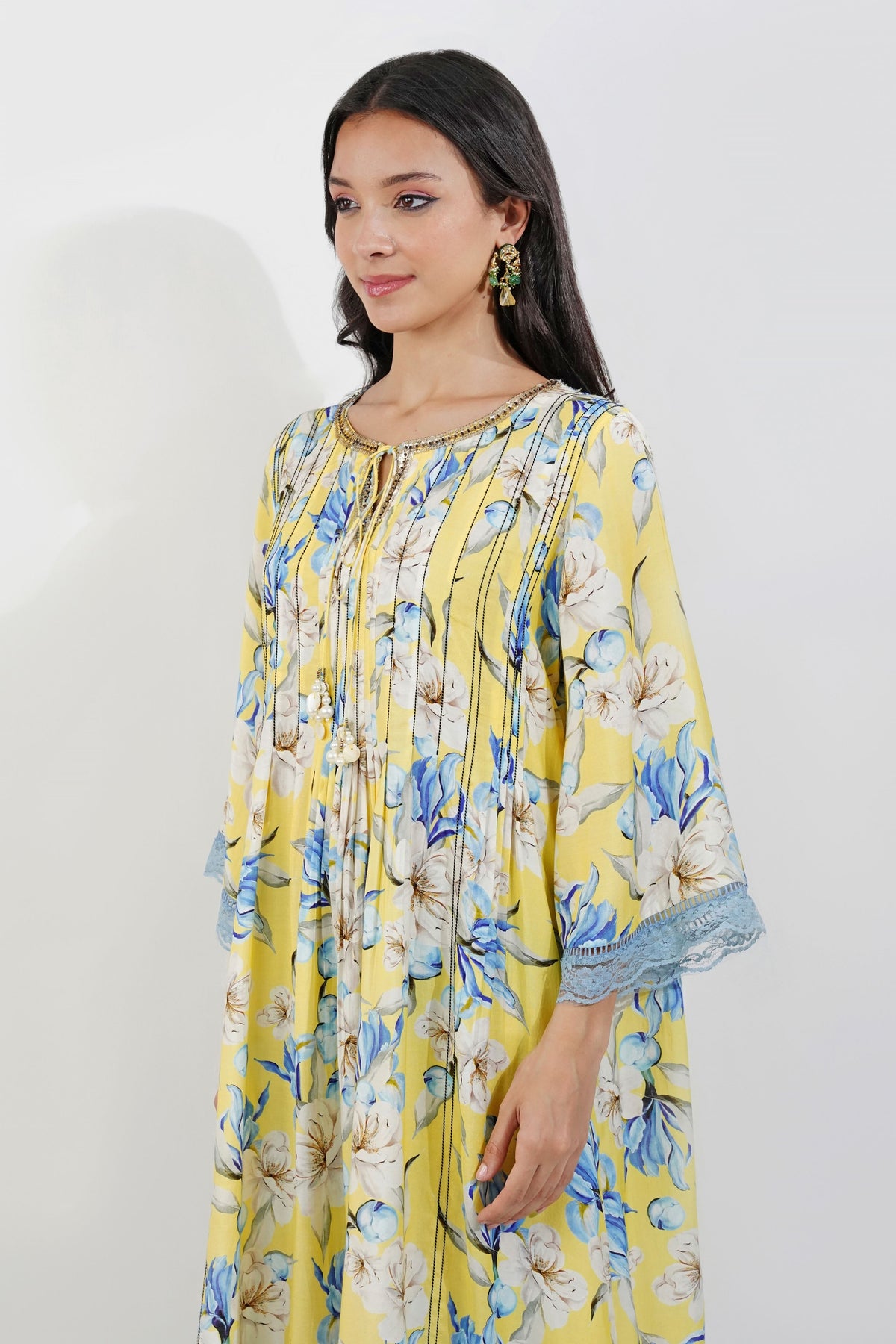 Flirty Pleats Floral Tunic Set