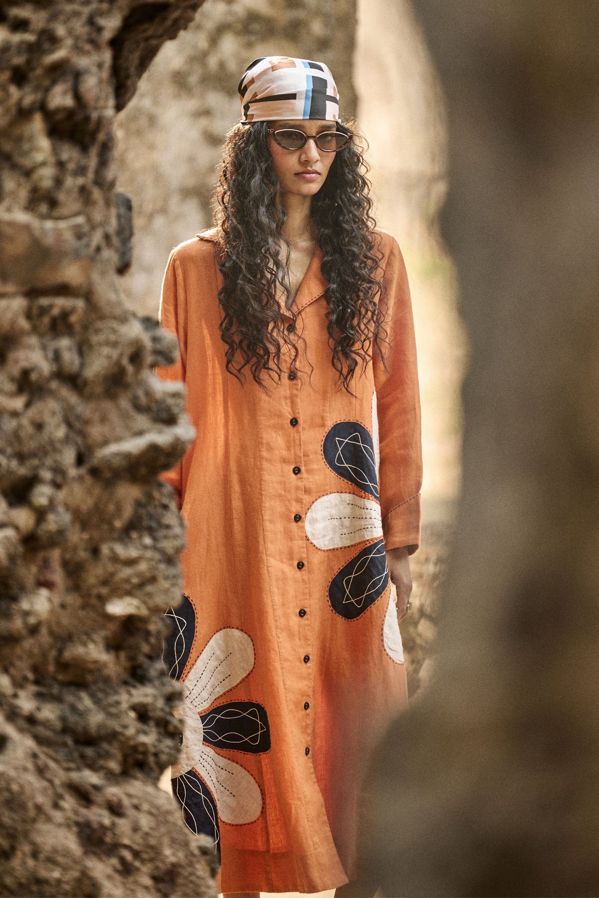 Orange Floral Dress