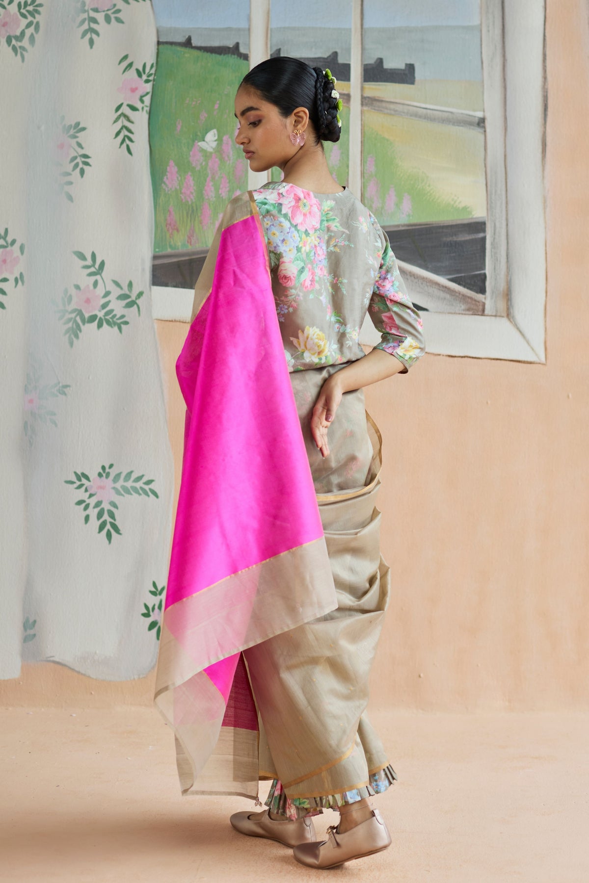 Dunes and Drift Chanderi Sari