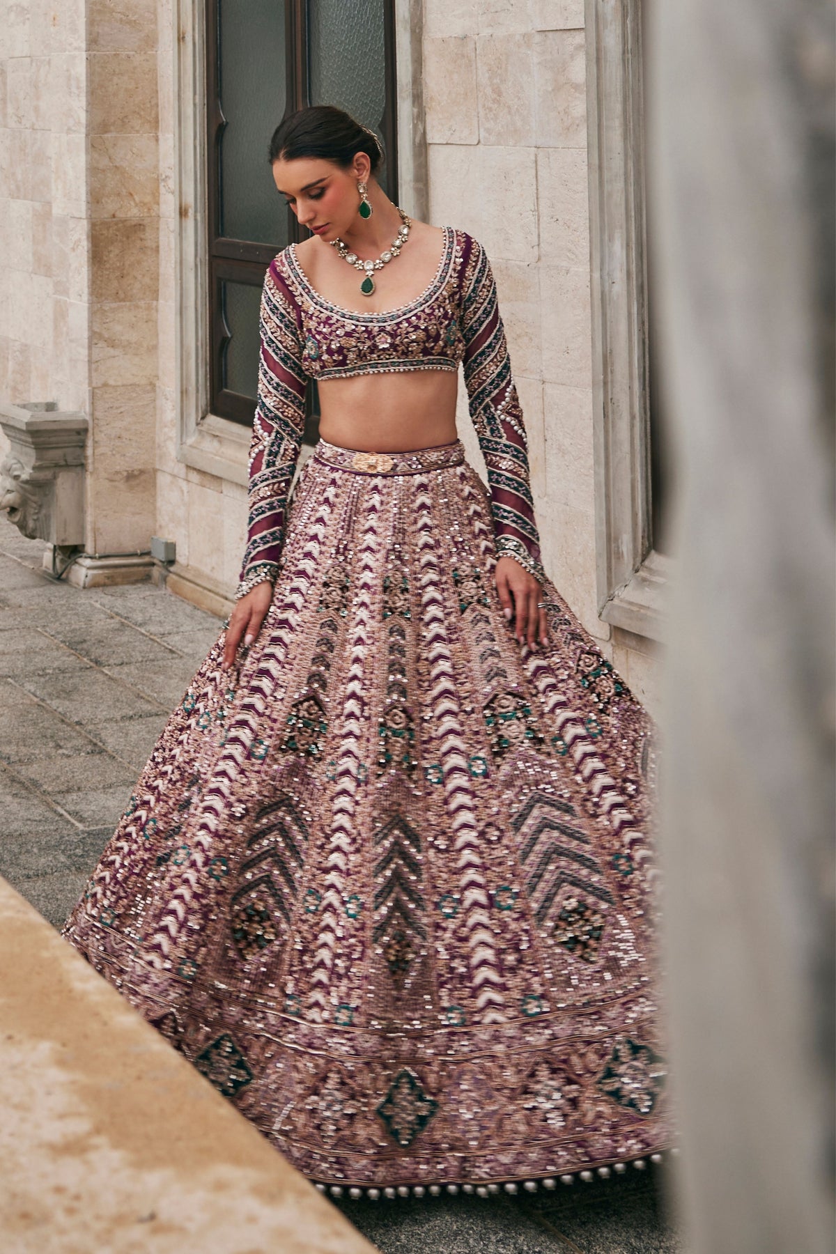 Wisper Wine Lehenga Set