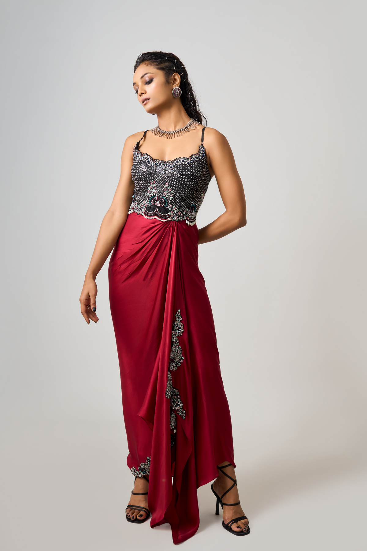 Embroidered Bustier Dress