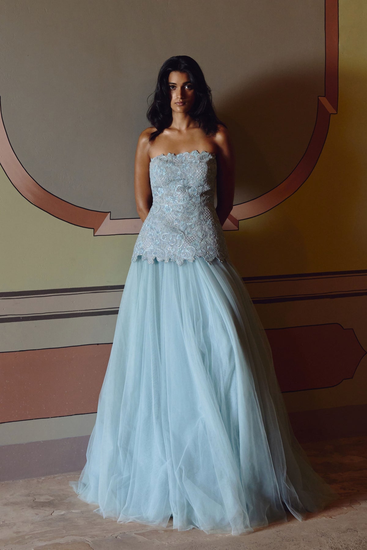 Powder Blue Skirt Set