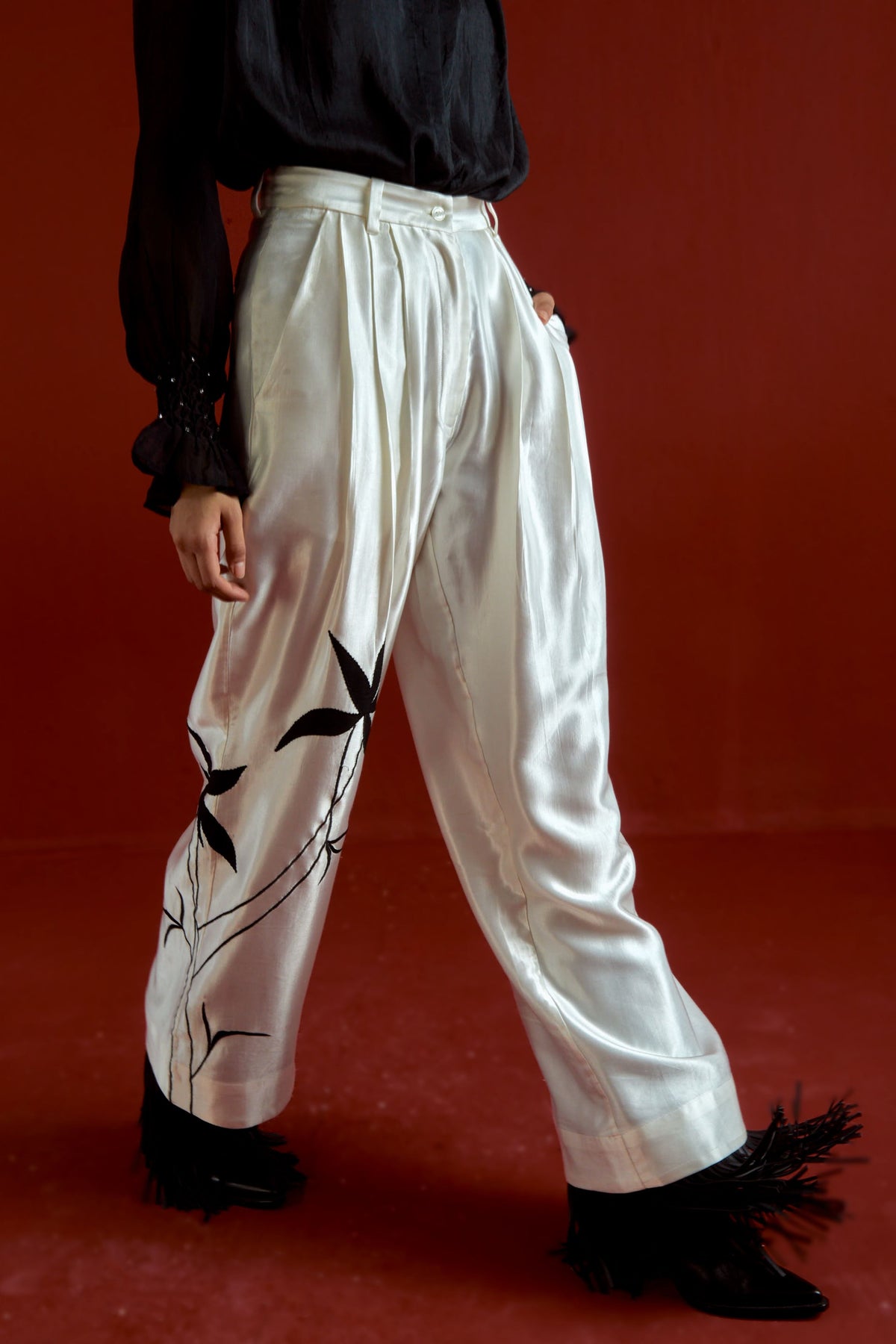 Smocking Detail Shirt Set