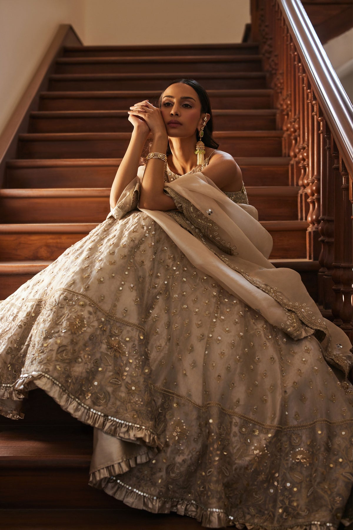 Tissue Lehenga Set