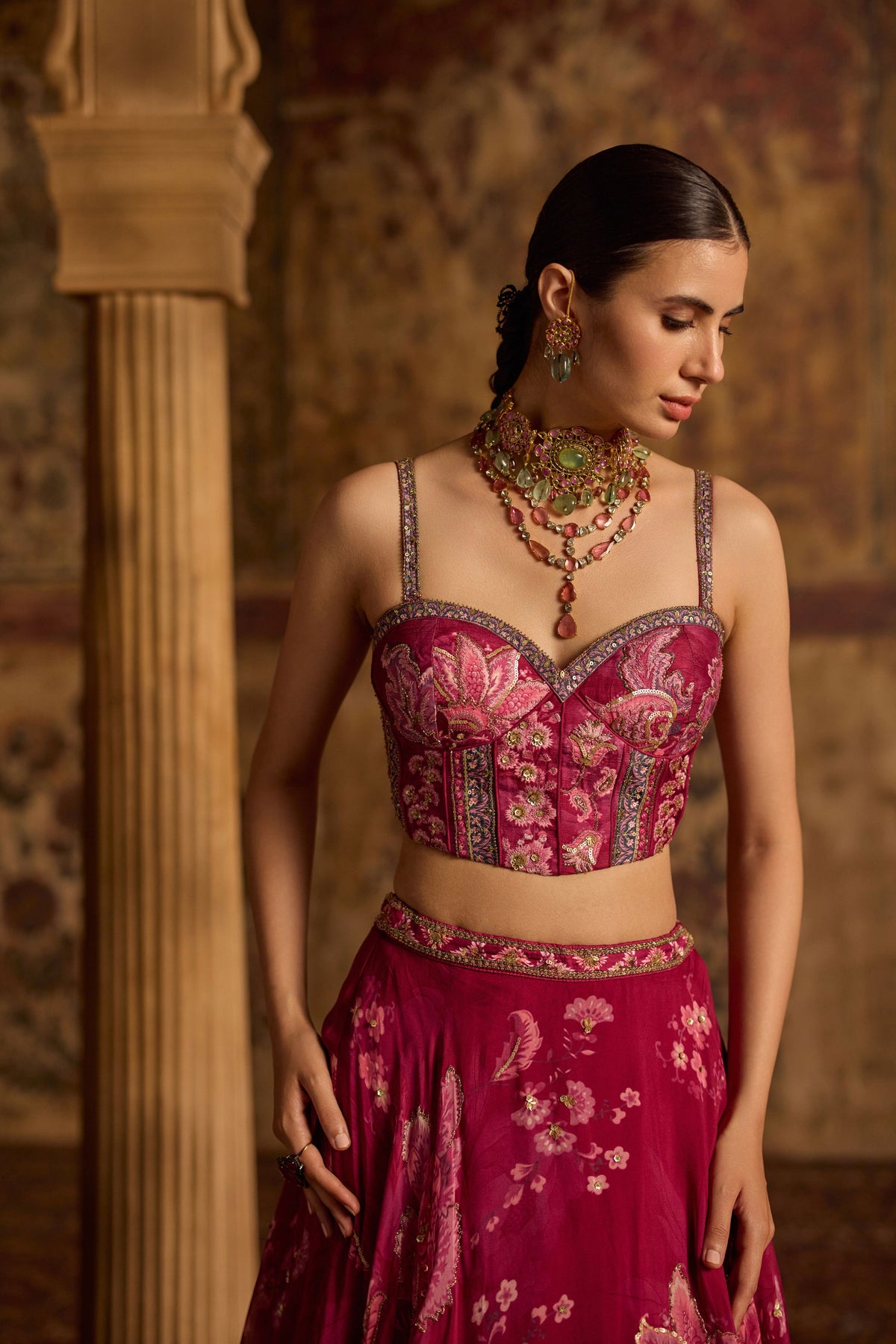 Samreen Fuschia Lehenga Set