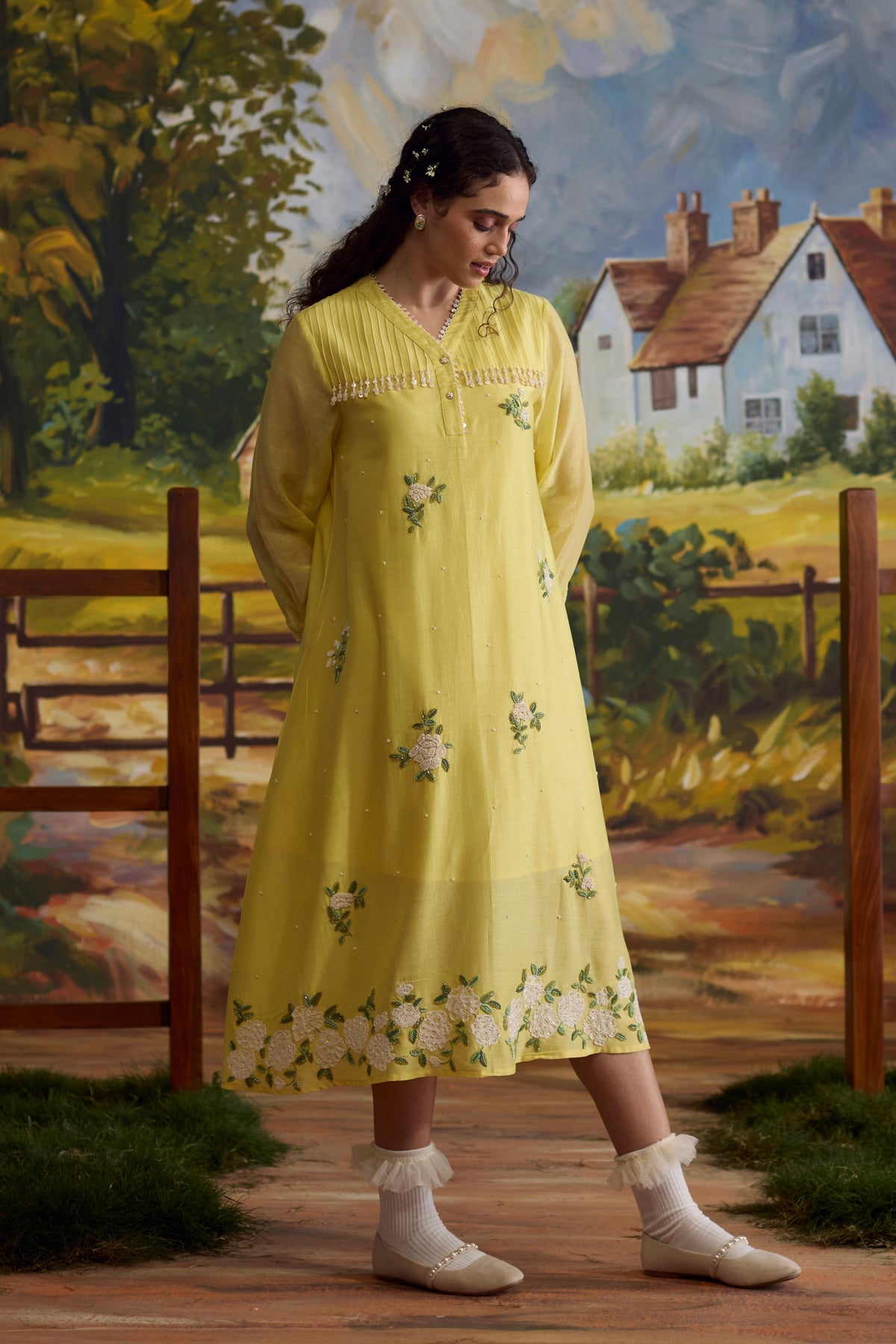 Sunray Floral Beaded Dress