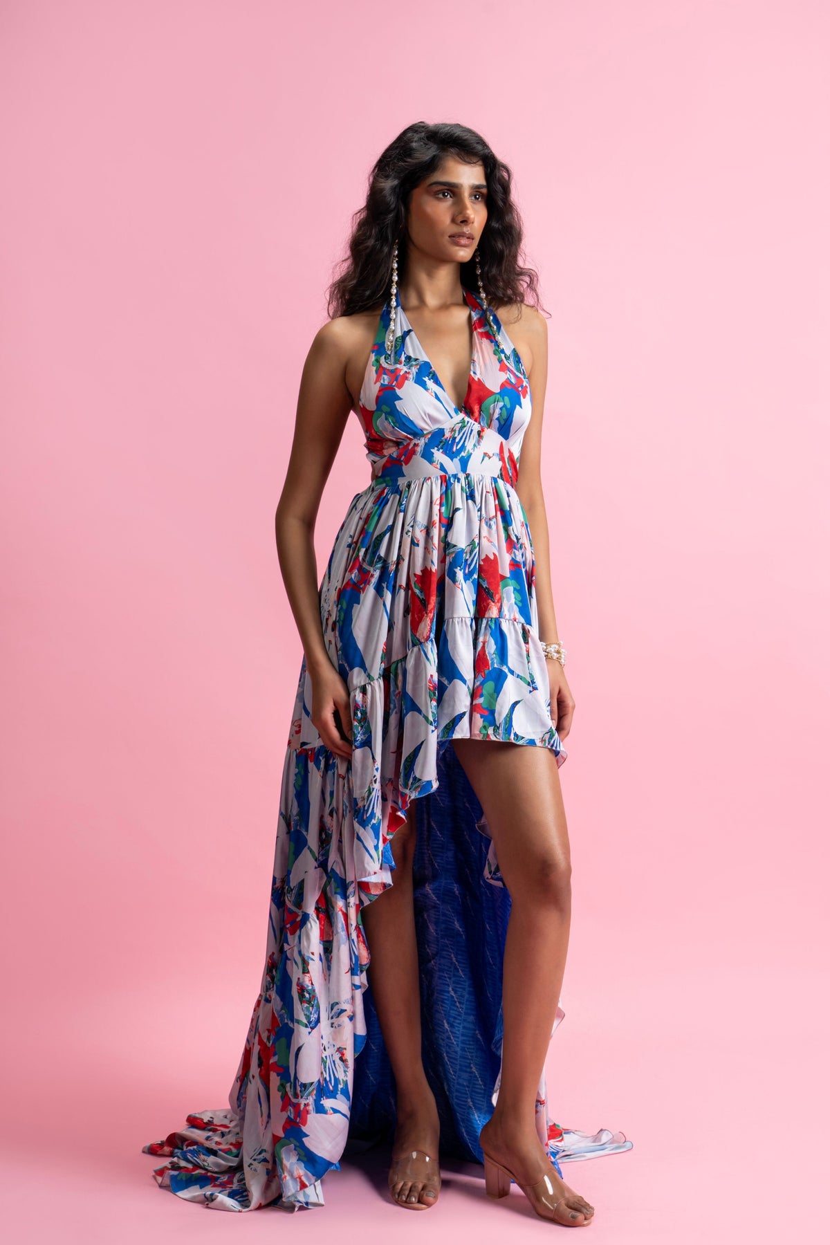 Halter High-Low Maxi Dress