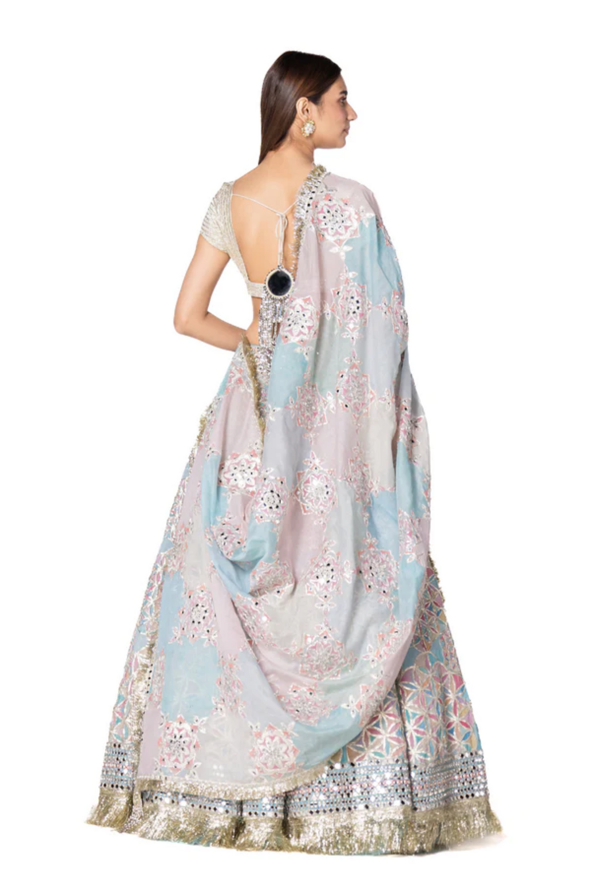 Pastel Coloured Printed Lehenga Set