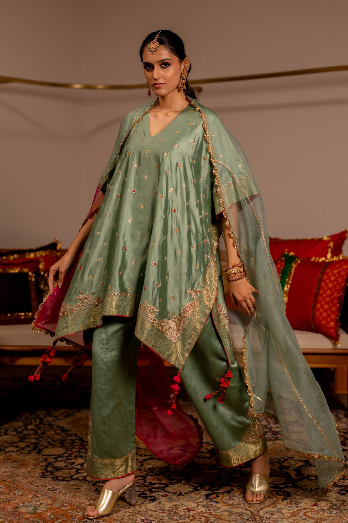 Kark Sage Kaftan Set