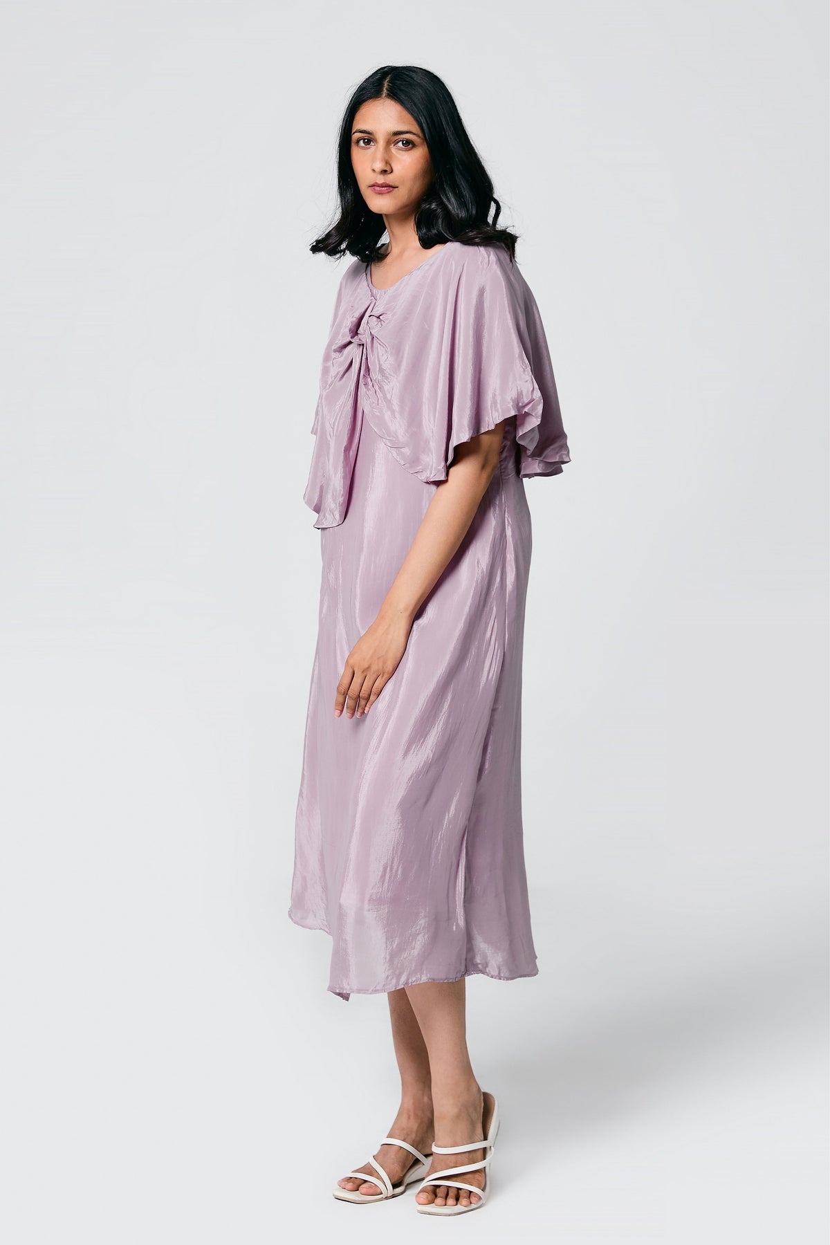 Lilac Midi- Bow Dress