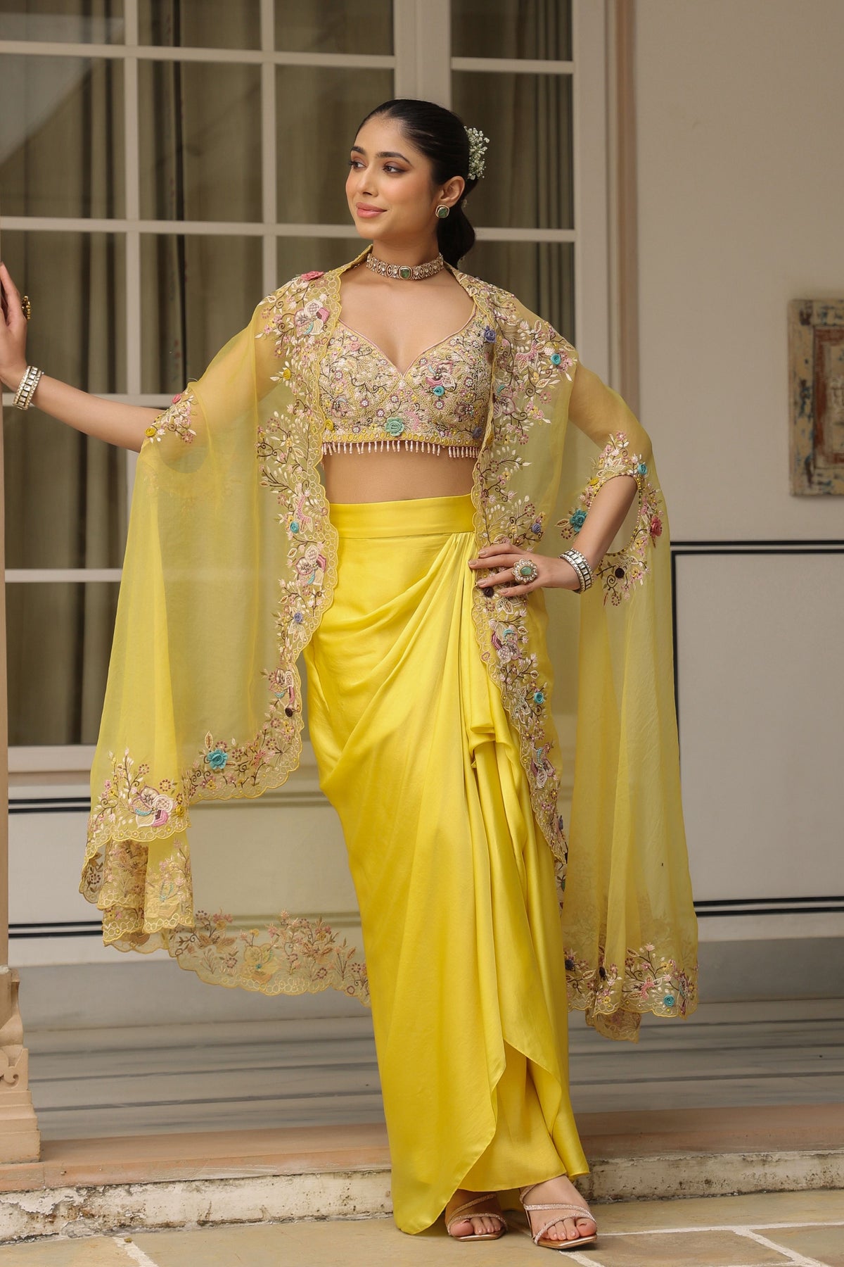 Gulzar Cape Drape Skirt Set