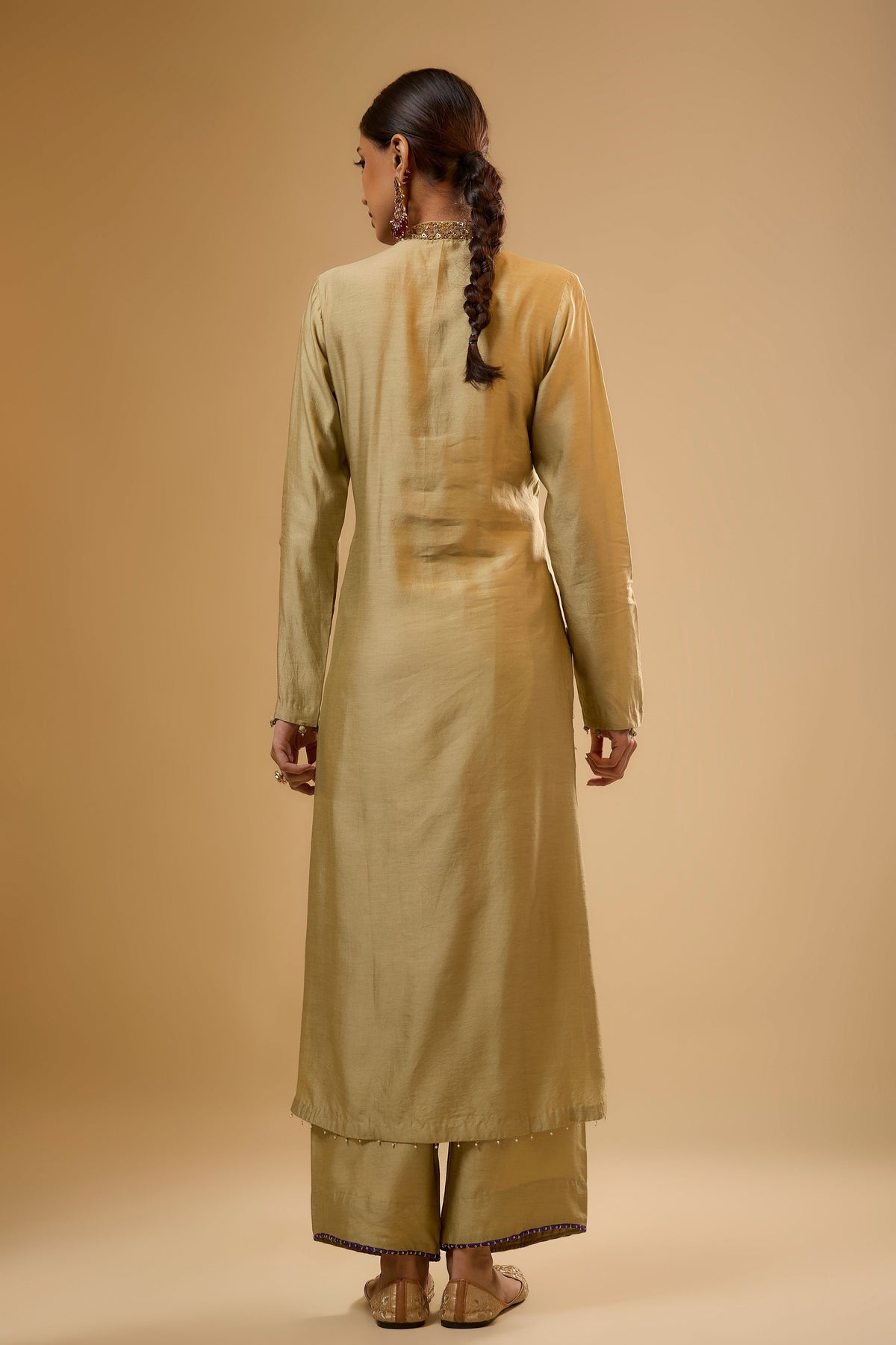 Light Green Applique Kurta Set
