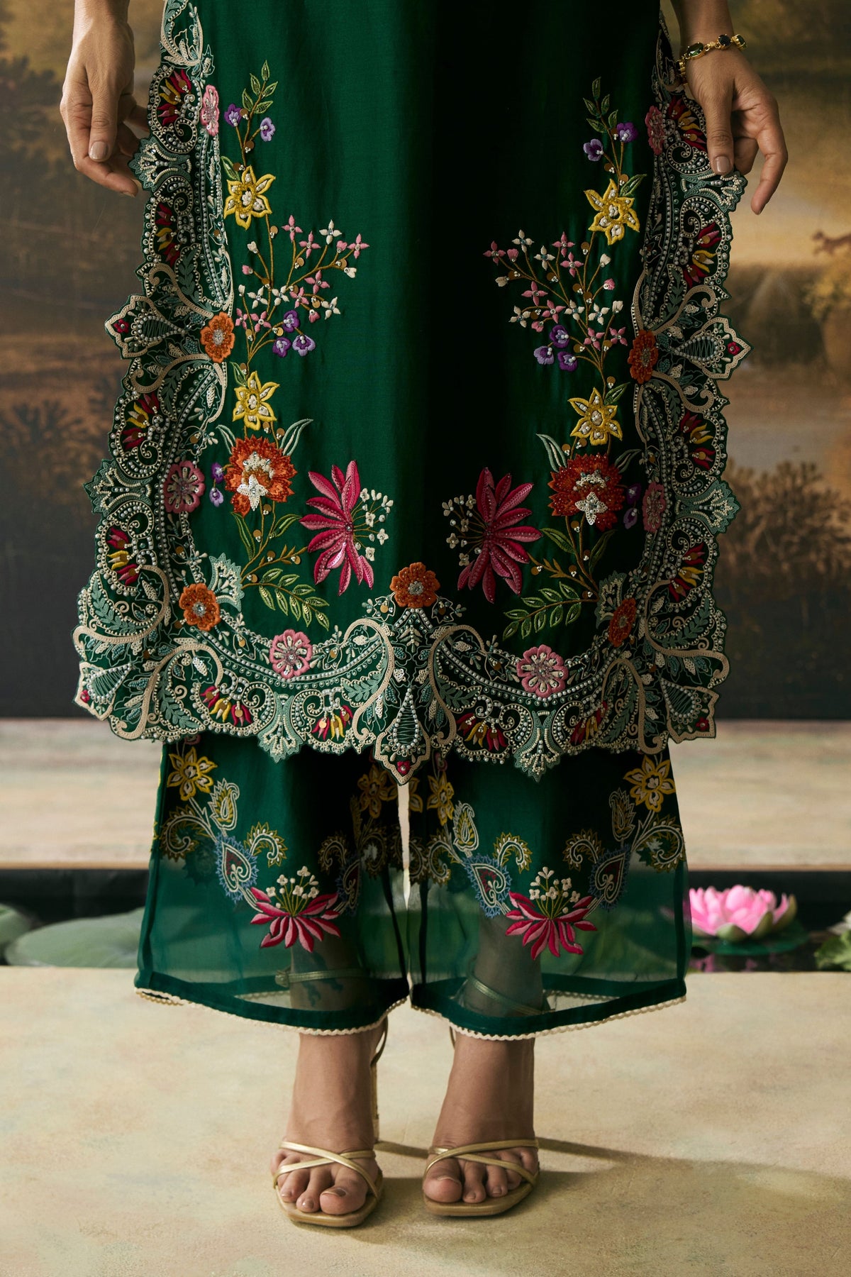 Emerald Chanderi Kurta Set