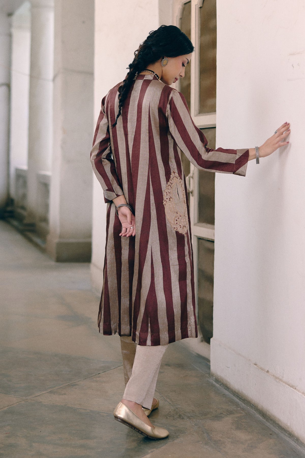 Paisley Striped Kurta Set