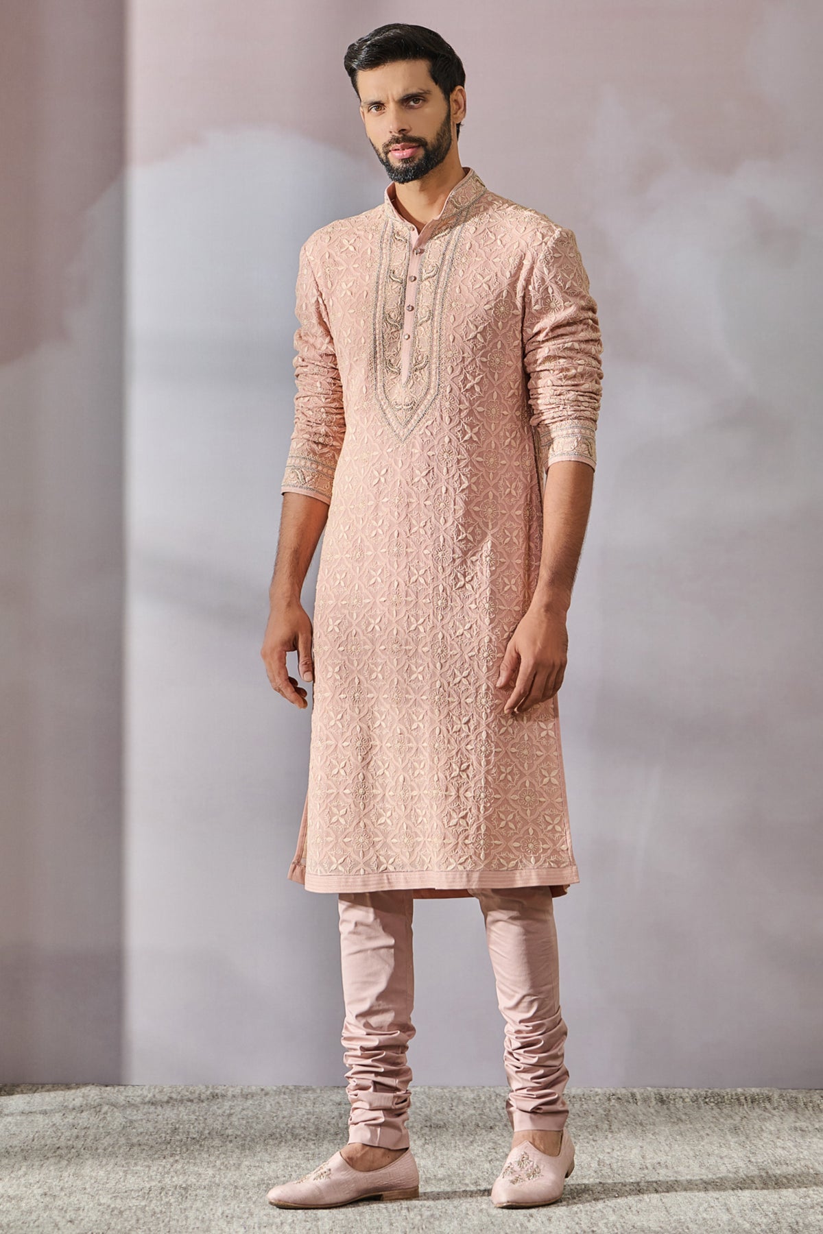 Salmon Kurta Churidar Set