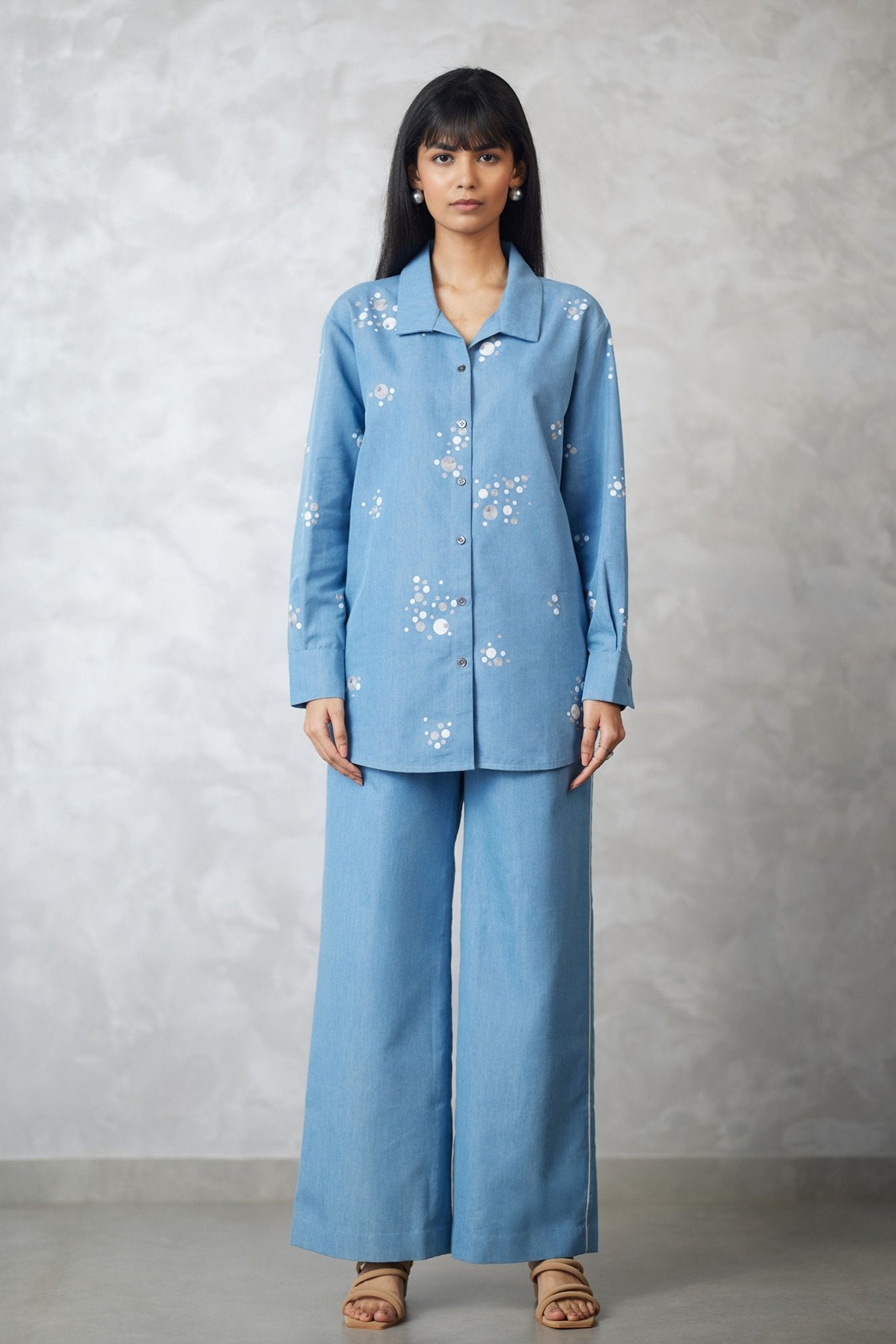 Denim Blue Co - ord Set - Nachiket Barve - Elahe