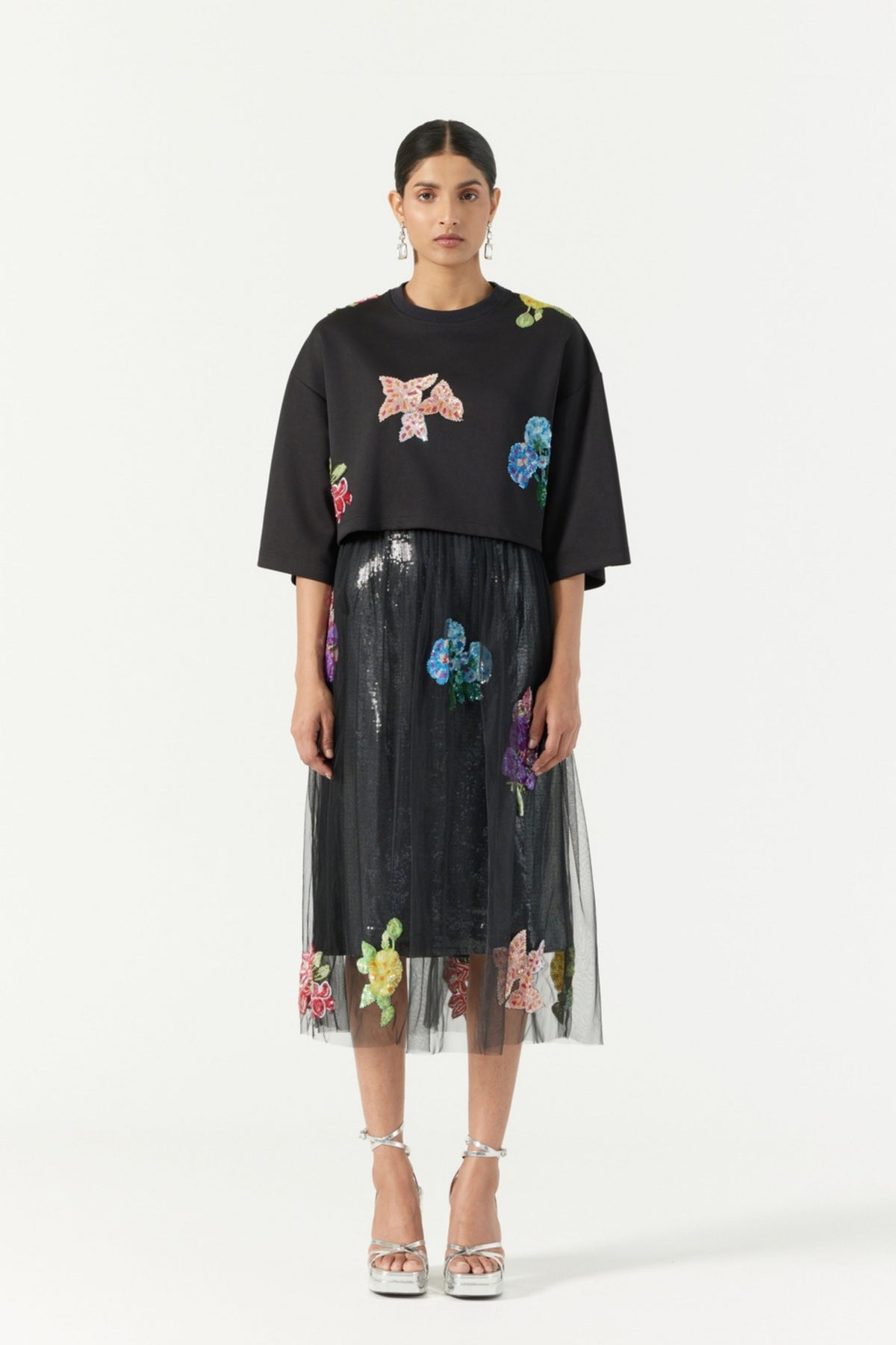 Black Botanical T-Shirt