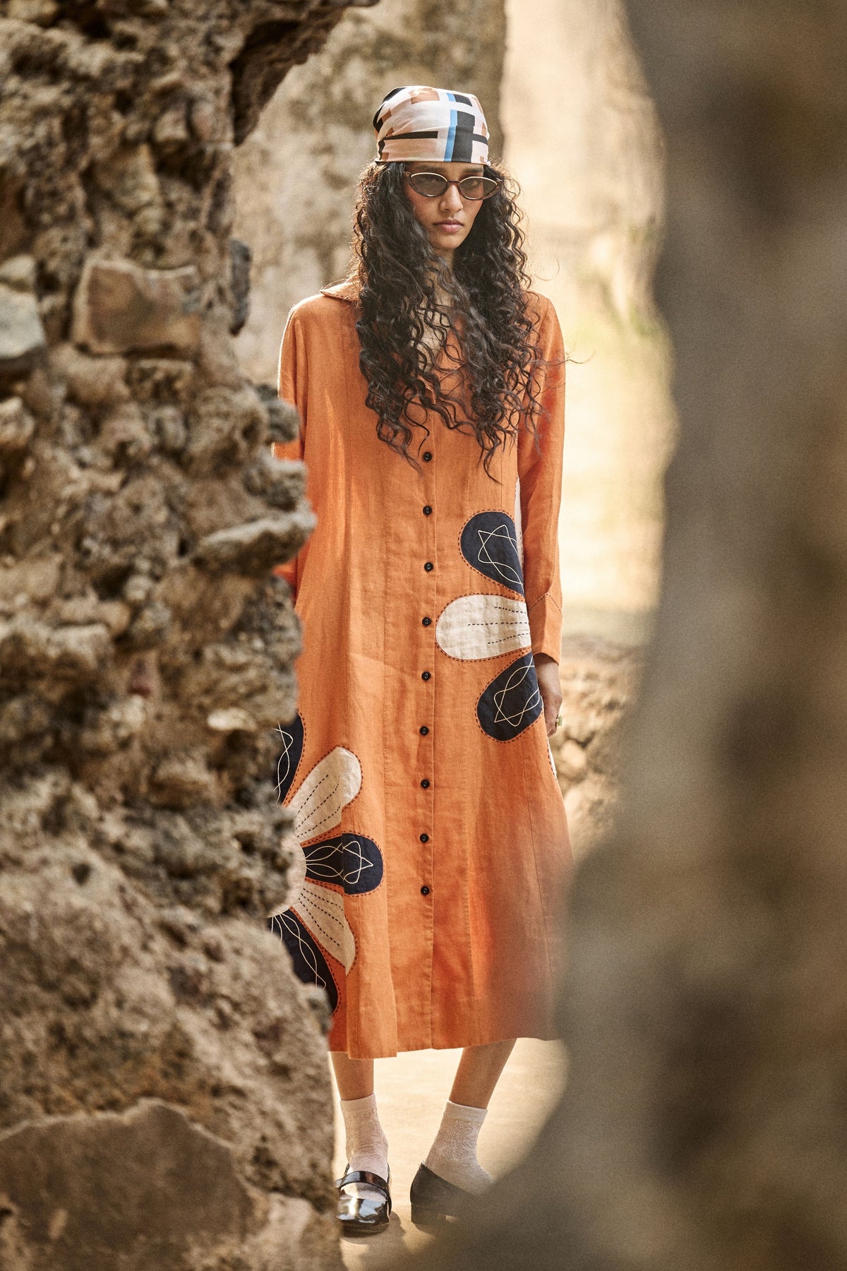 Orange Floral Dress