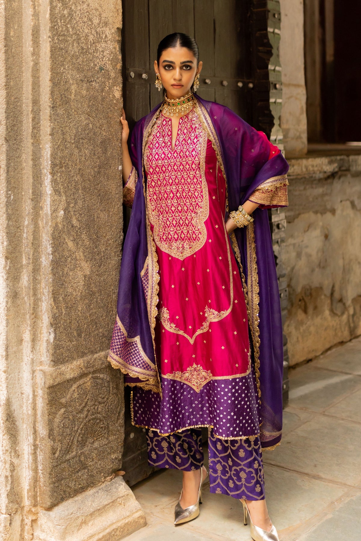 Purple-pink Gul Dupatta