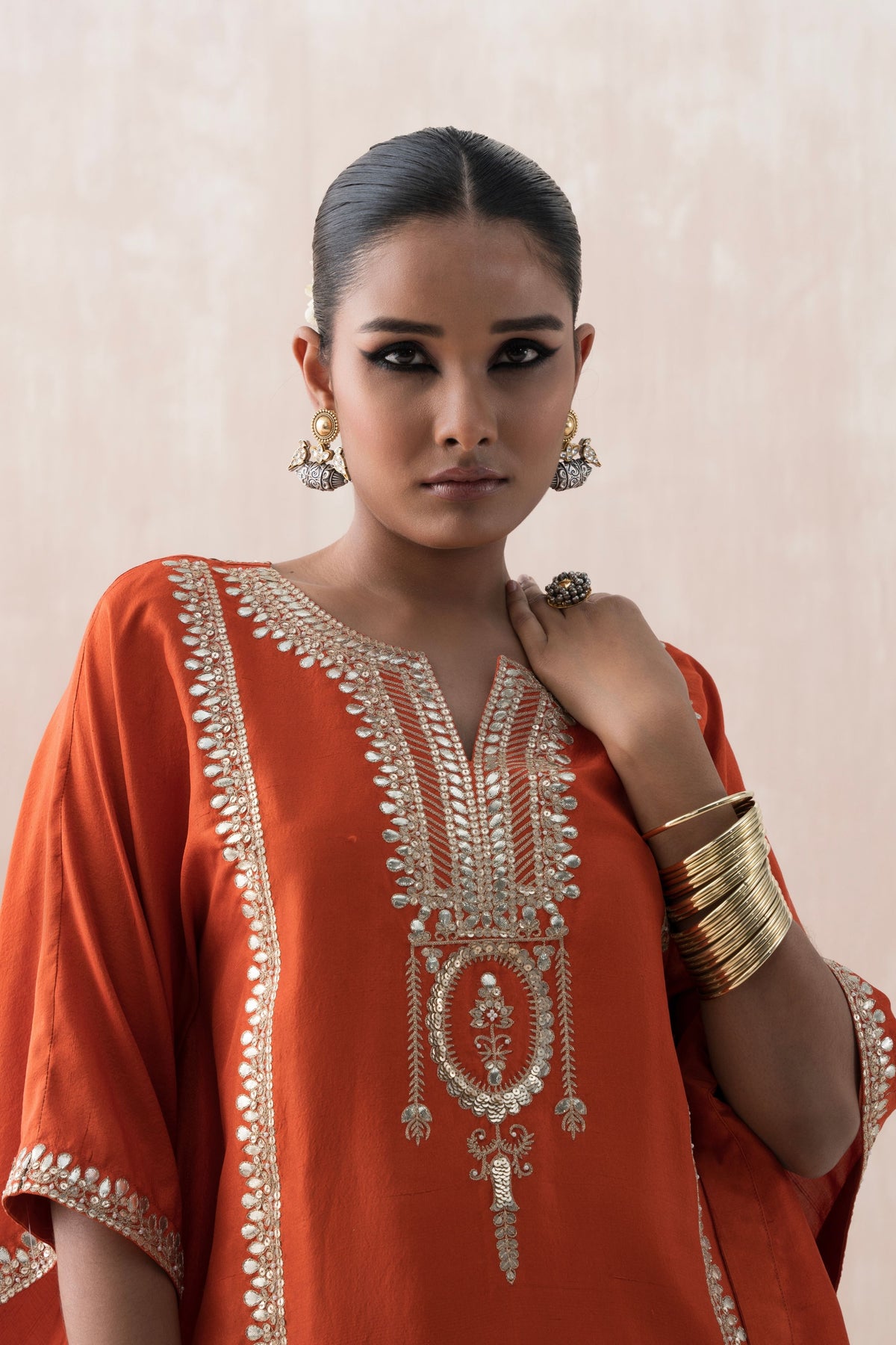 Rust Orange Kaftan Set
