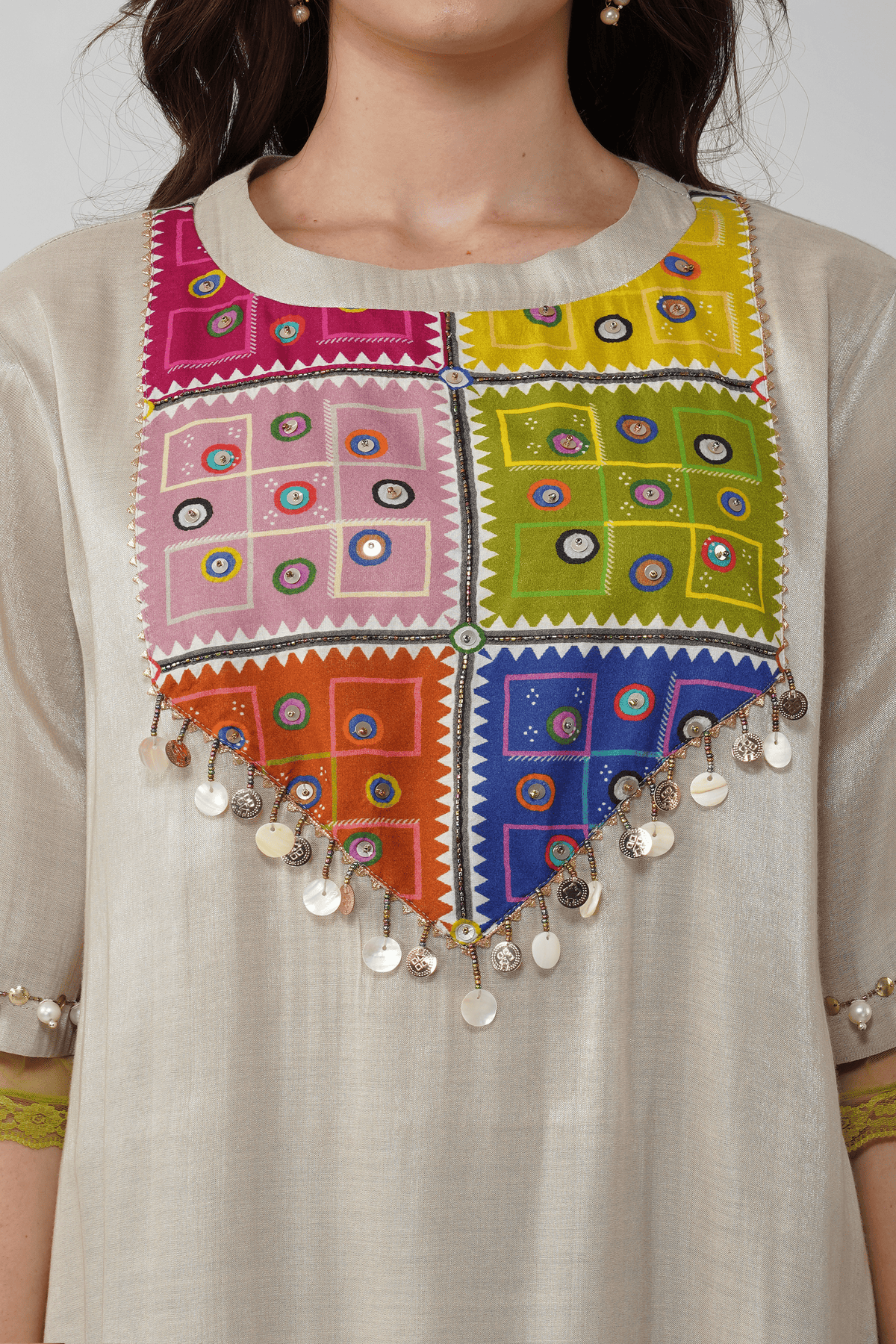 Mirrorwork Printed Maxi Dress