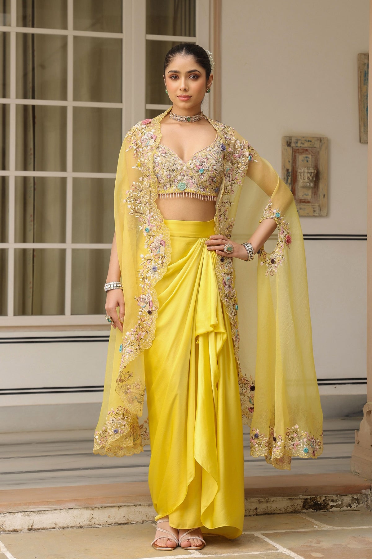 Gulzar Cape Drape Skirt Set