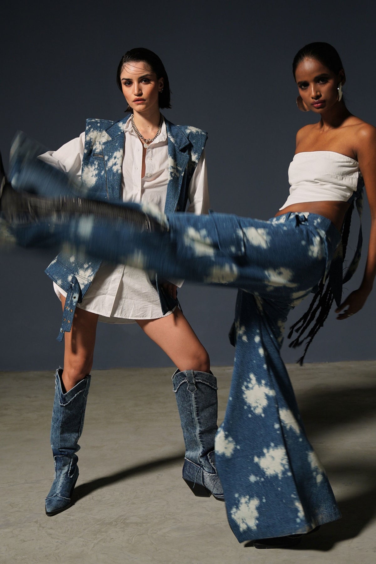 Tie-dye Mid-waist Cargo Pants 