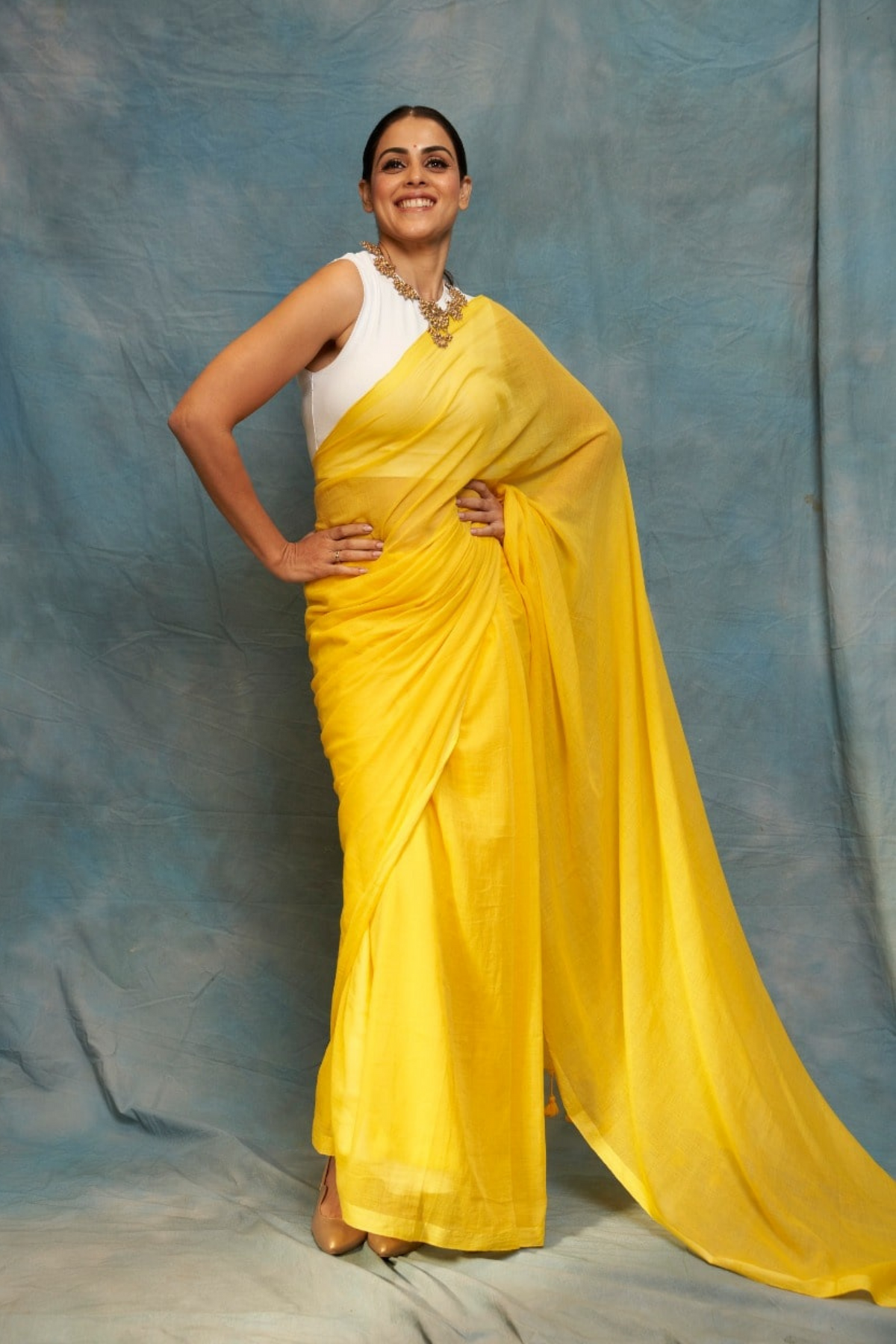 Sunshine Yellow Mul Saree