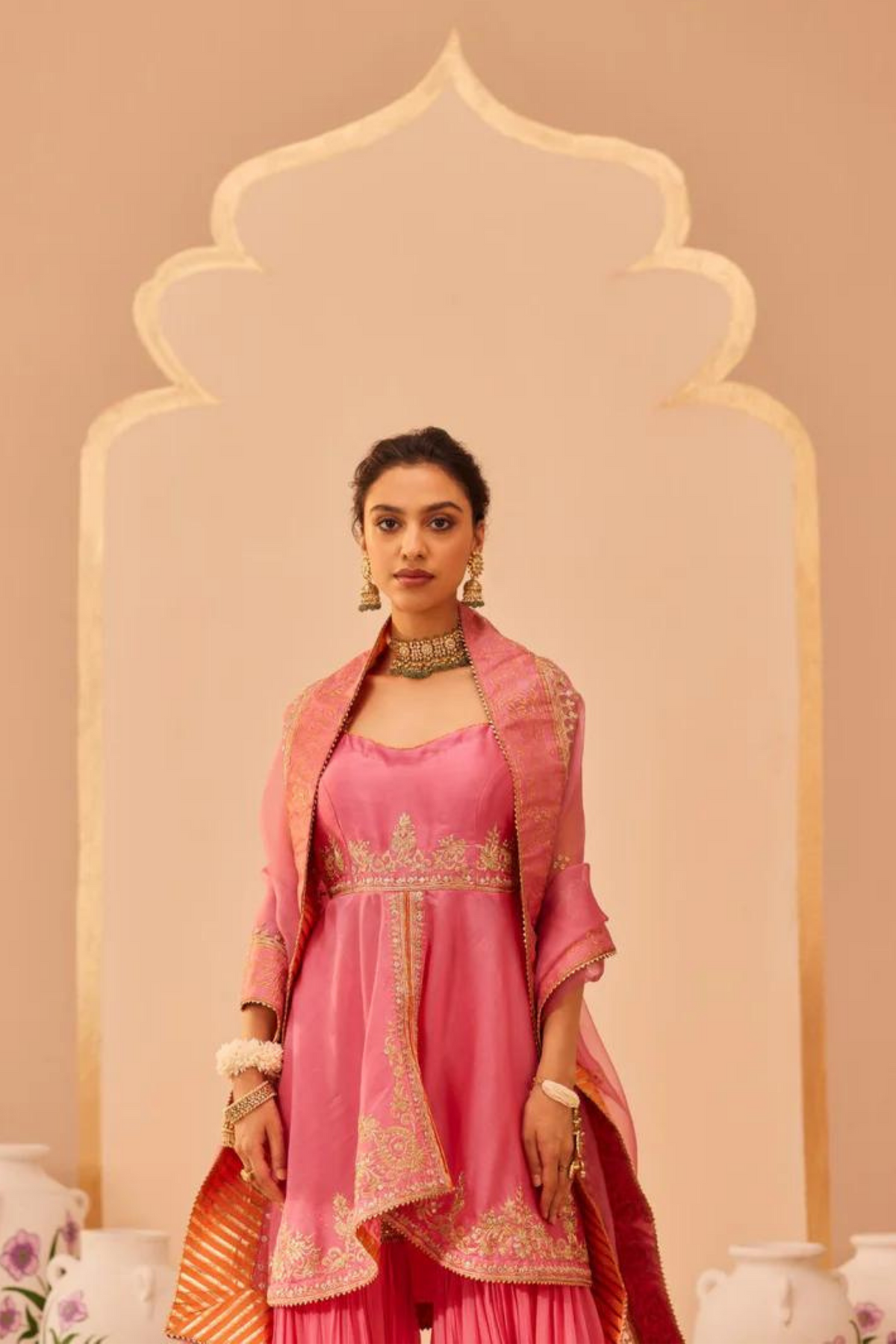 Tahira Pink Sharara Set
