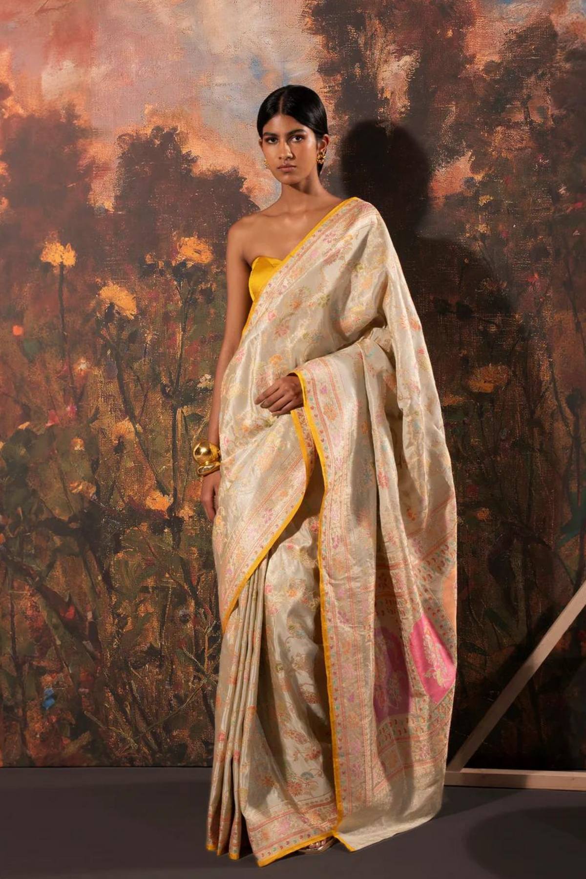 Handwoven Light Green Tissue Saree