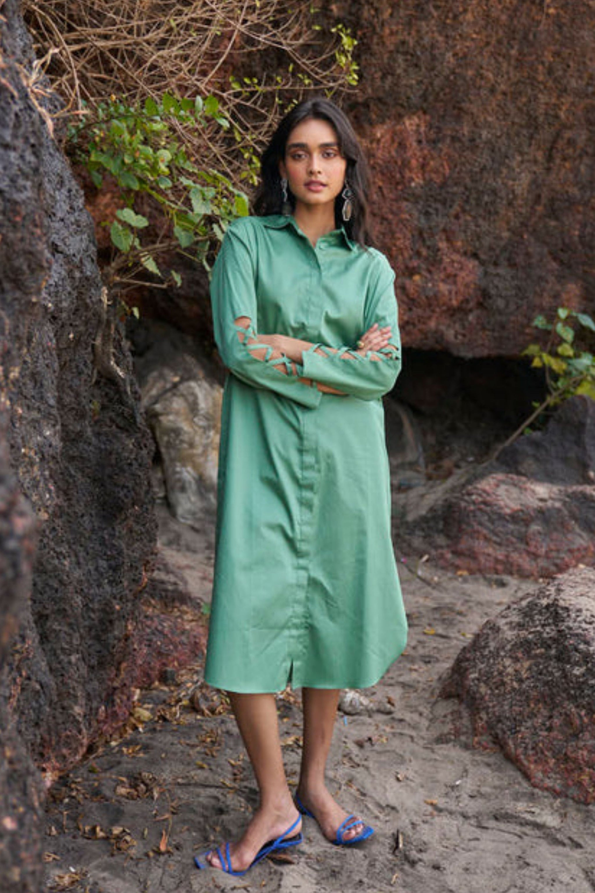 criss cross shirt dress Criss Cross Dress in Navy