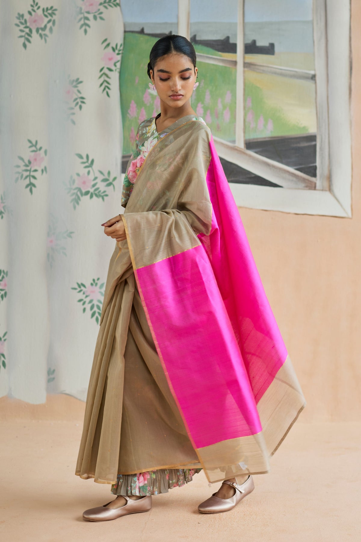 Dunes and Drift Chanderi Sari