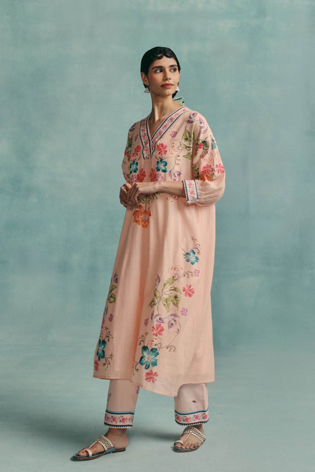 Rose Pink Kaftan Set