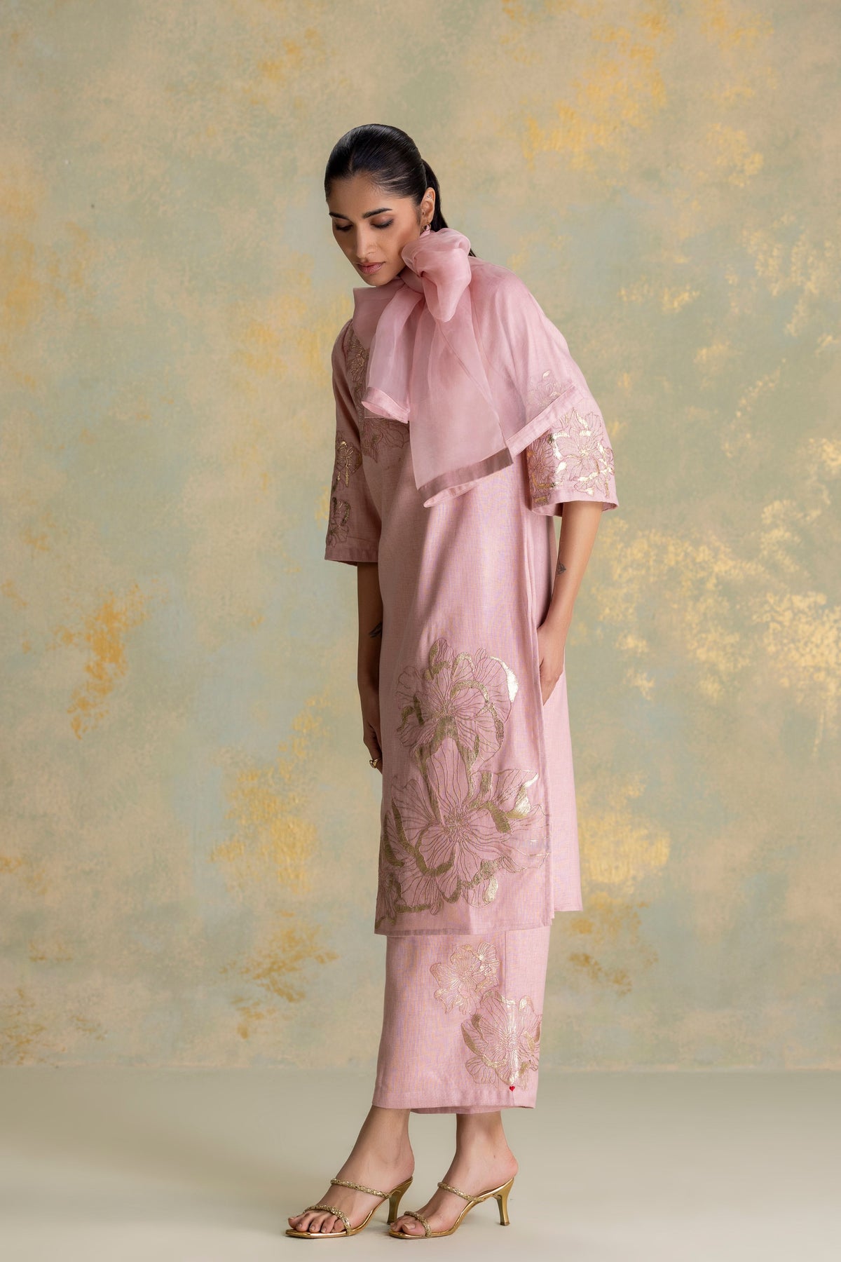Golden Grace Kurta Pant Set