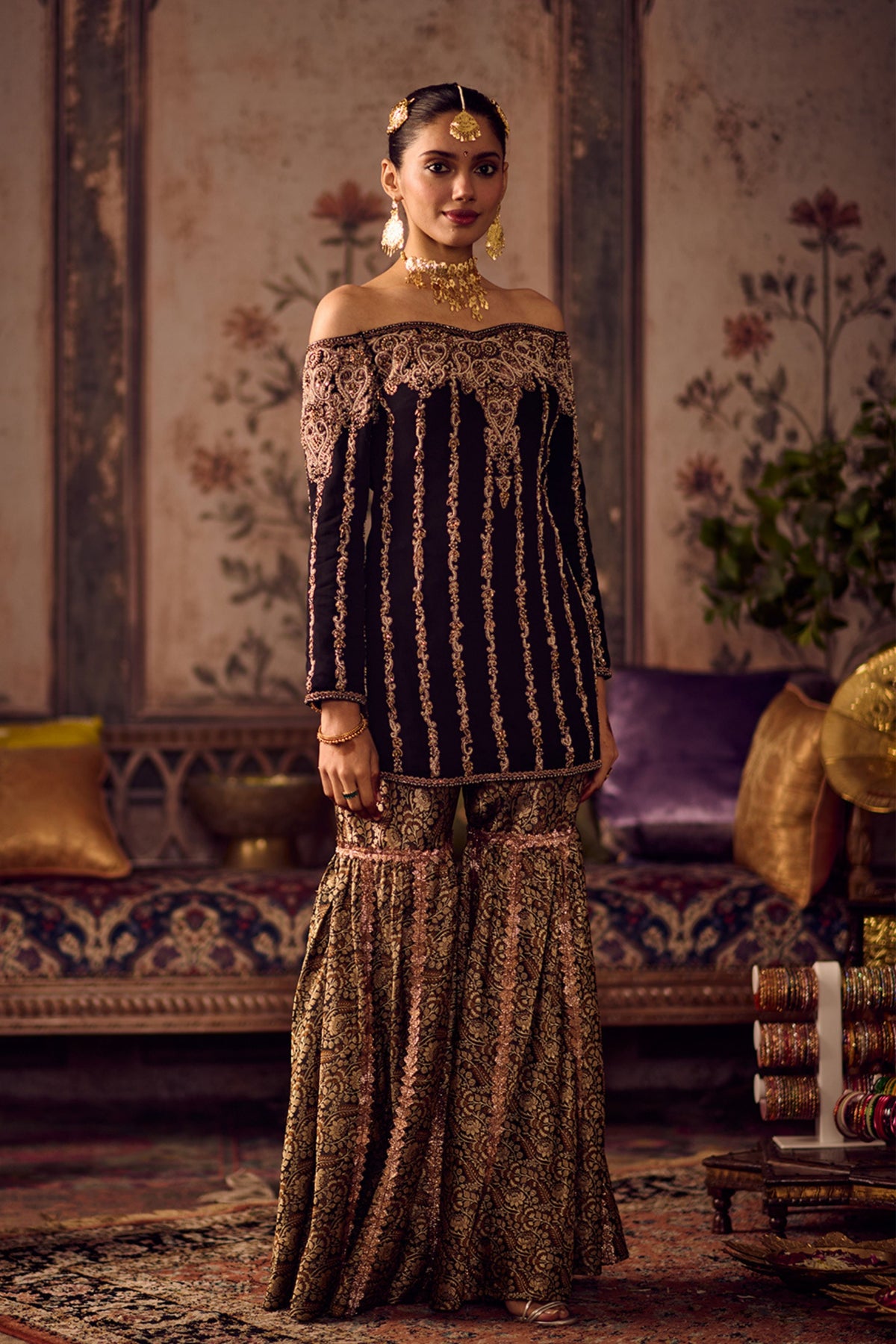 Kala Banarasi Kurta Sharara Set