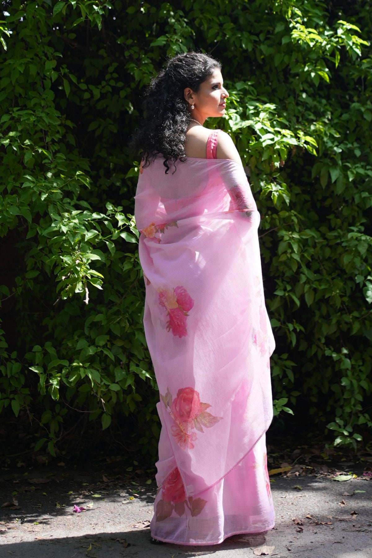 Juhi Elegant Floral Pink Saree