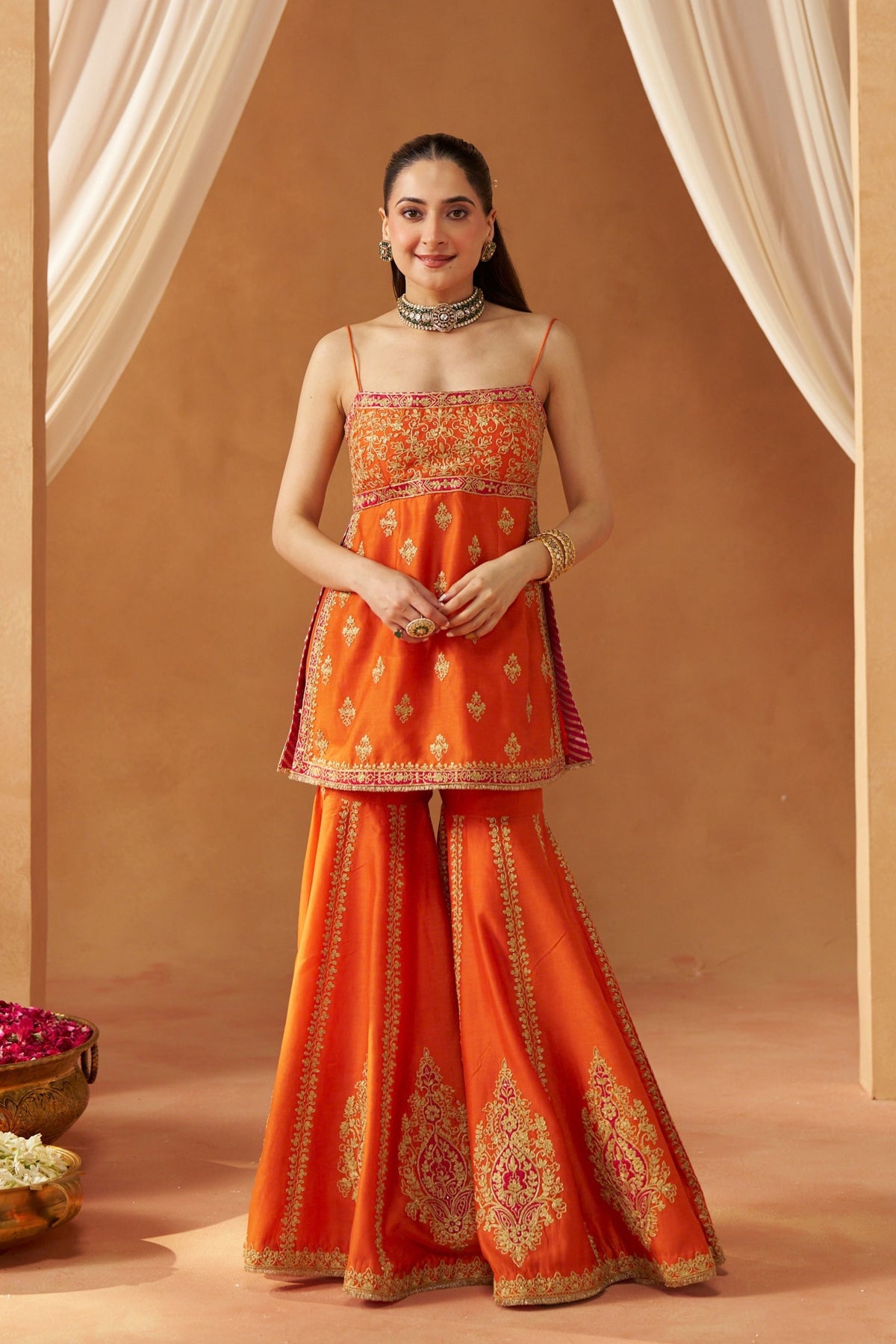 Najma Burnt Orange Kurta Set