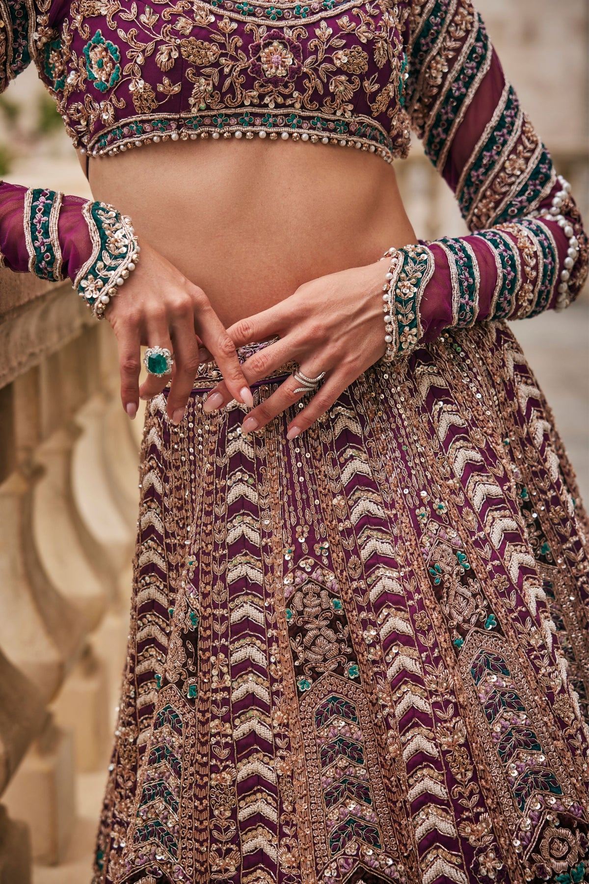 Wisper Wine Lehenga Set