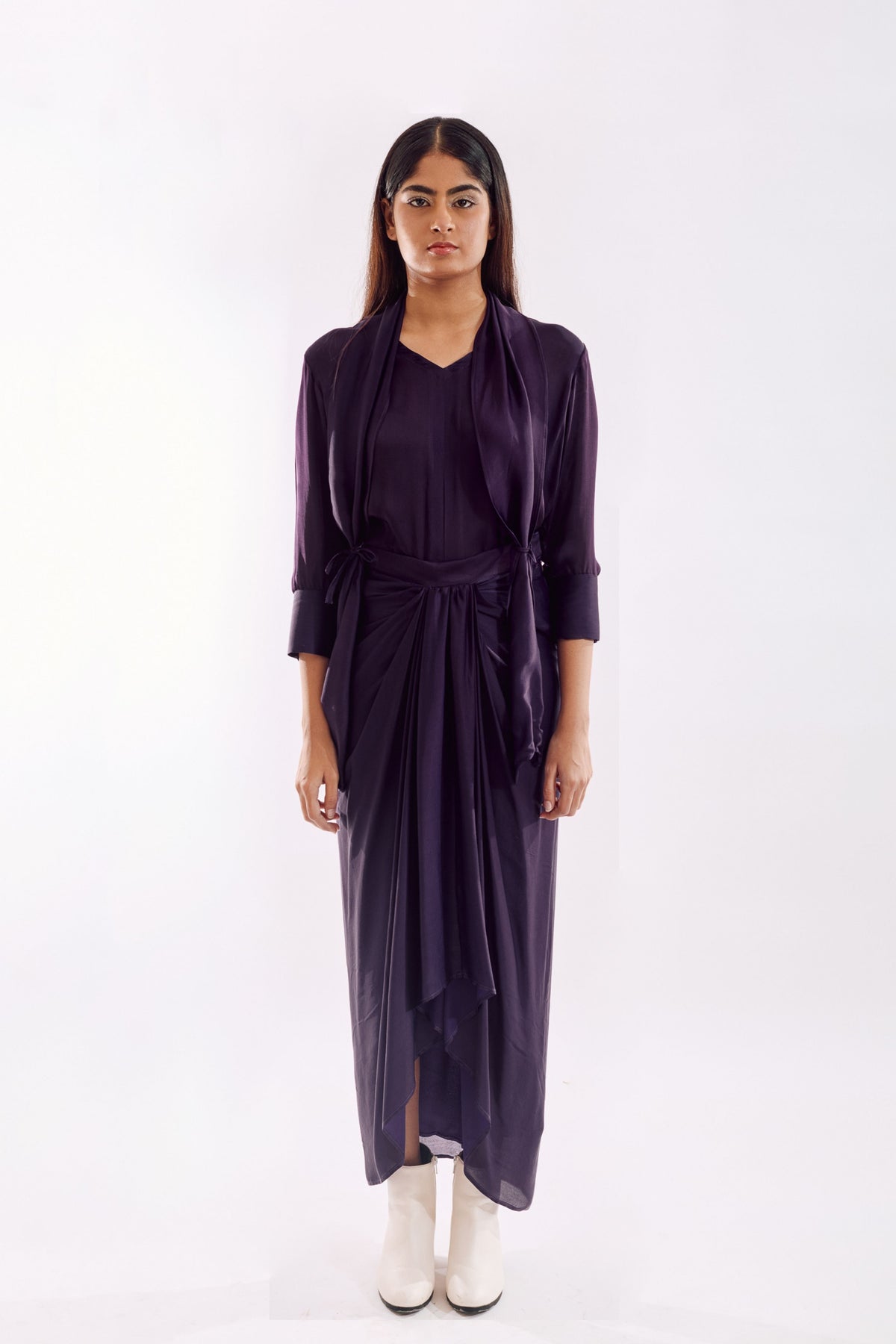 Purple Side Tie Co-ord Set
