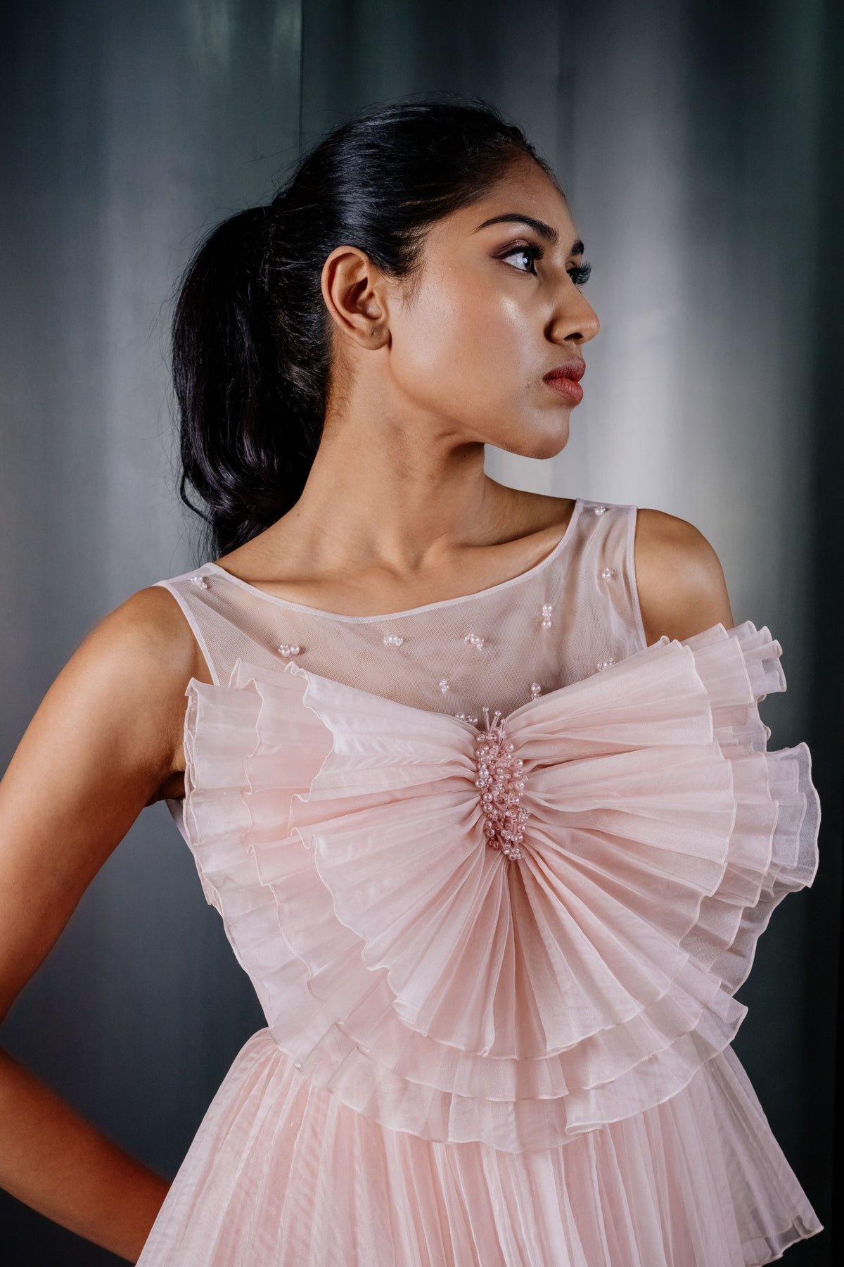Dual Tone Draped Cabbage Top